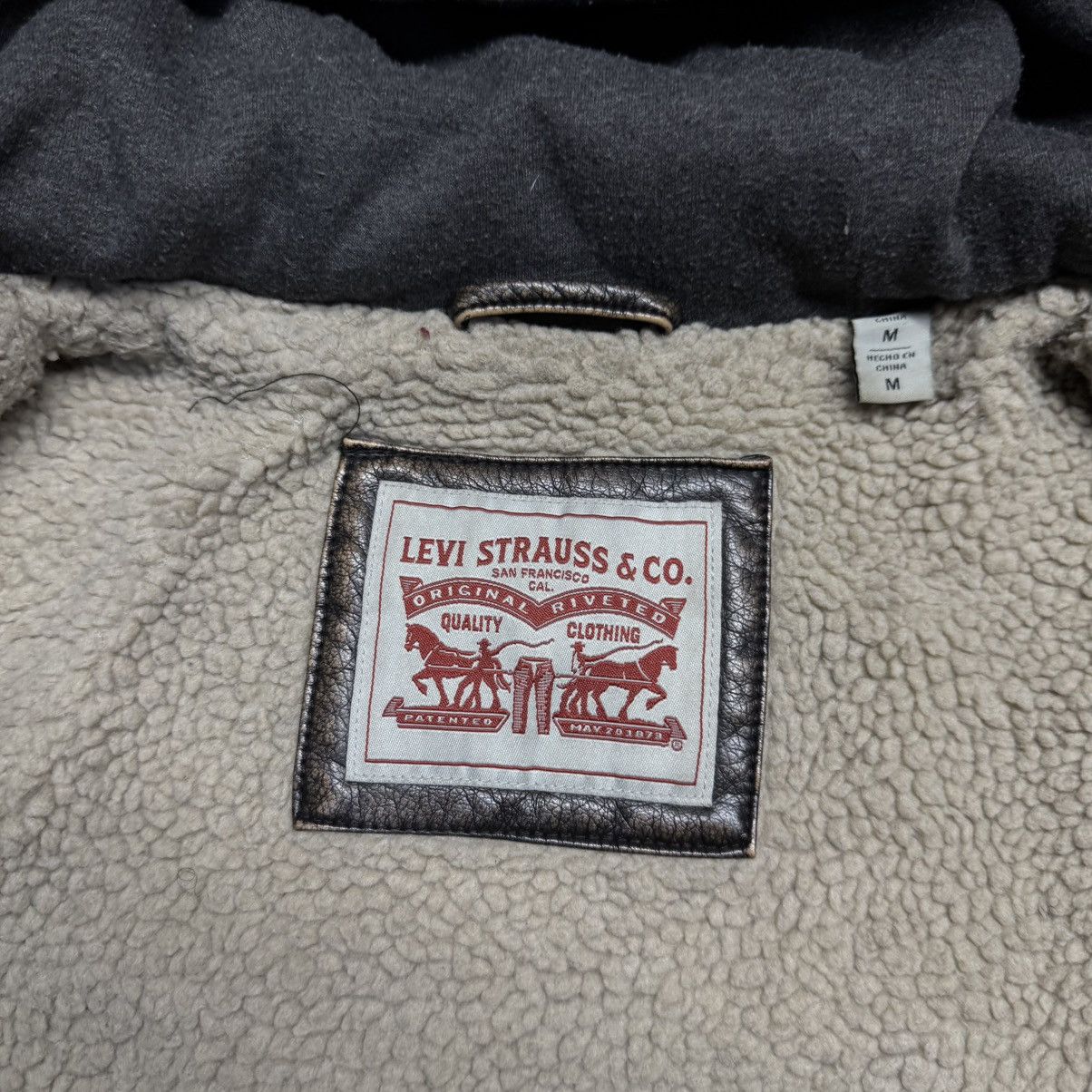 Levi's × Vintage Vintage Levi’s Distressed Faux Leather Hooded Jacket Size US M / EU 48-50 / 2 - 7 Thumbnail