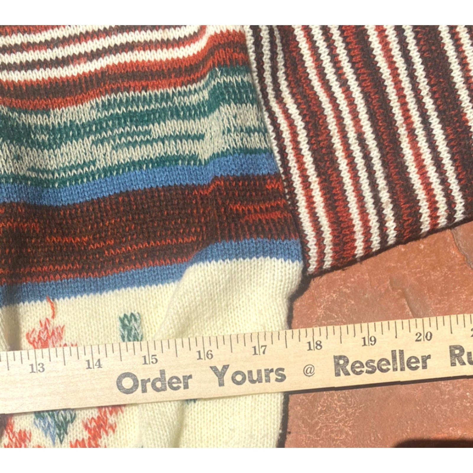 Vintage VINTAGE 70s Southwestern Aztec Cardigan Sweater Robe Belted Large Rusty Red Look Rockabilly Hard 70s Size L / US 10 / IT 46 - 7 Thumbnail