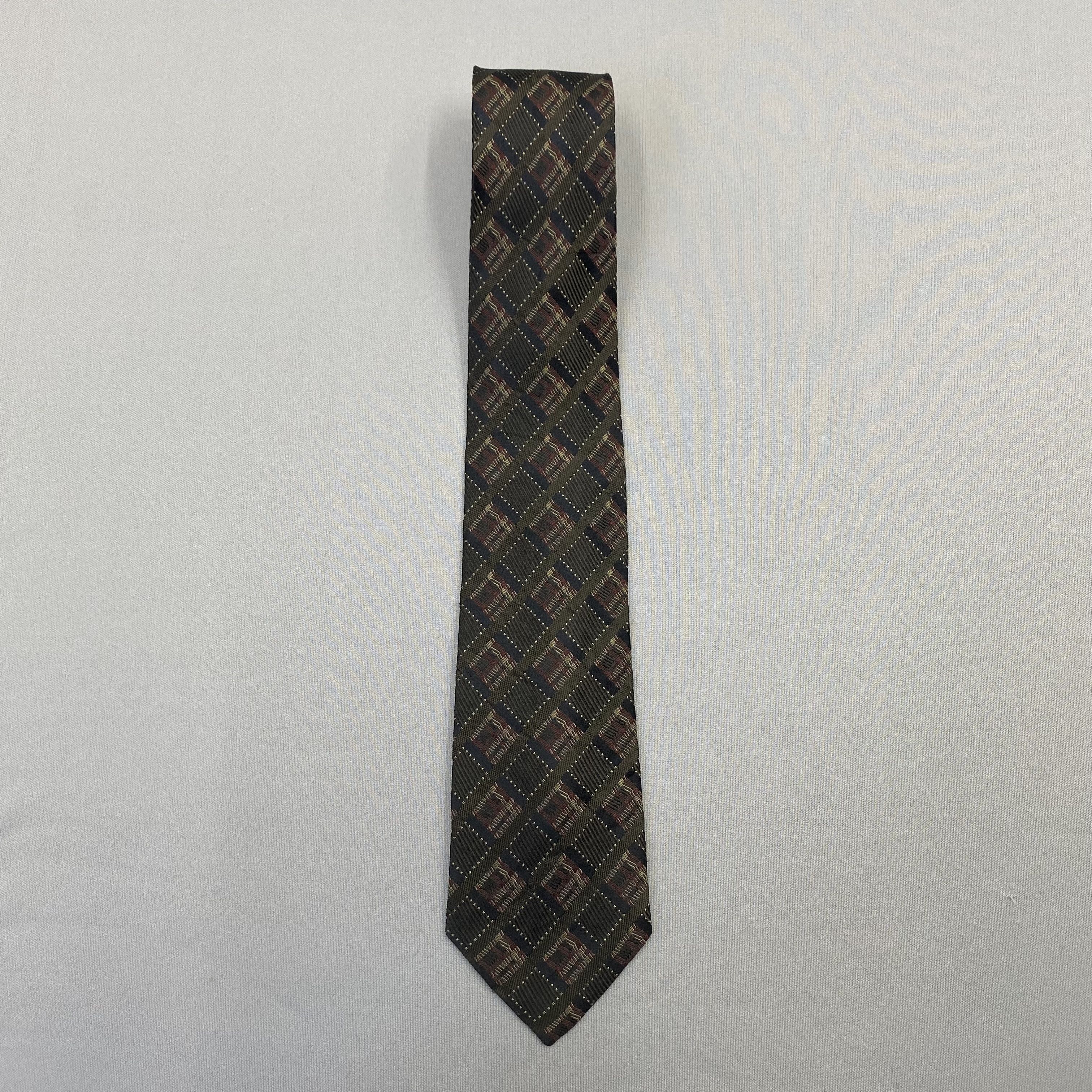 Japanese Brand Vintage Nicole SILK Necktie Cravate Check Pure Silk Size ONE SIZE - 4 Thumbnail