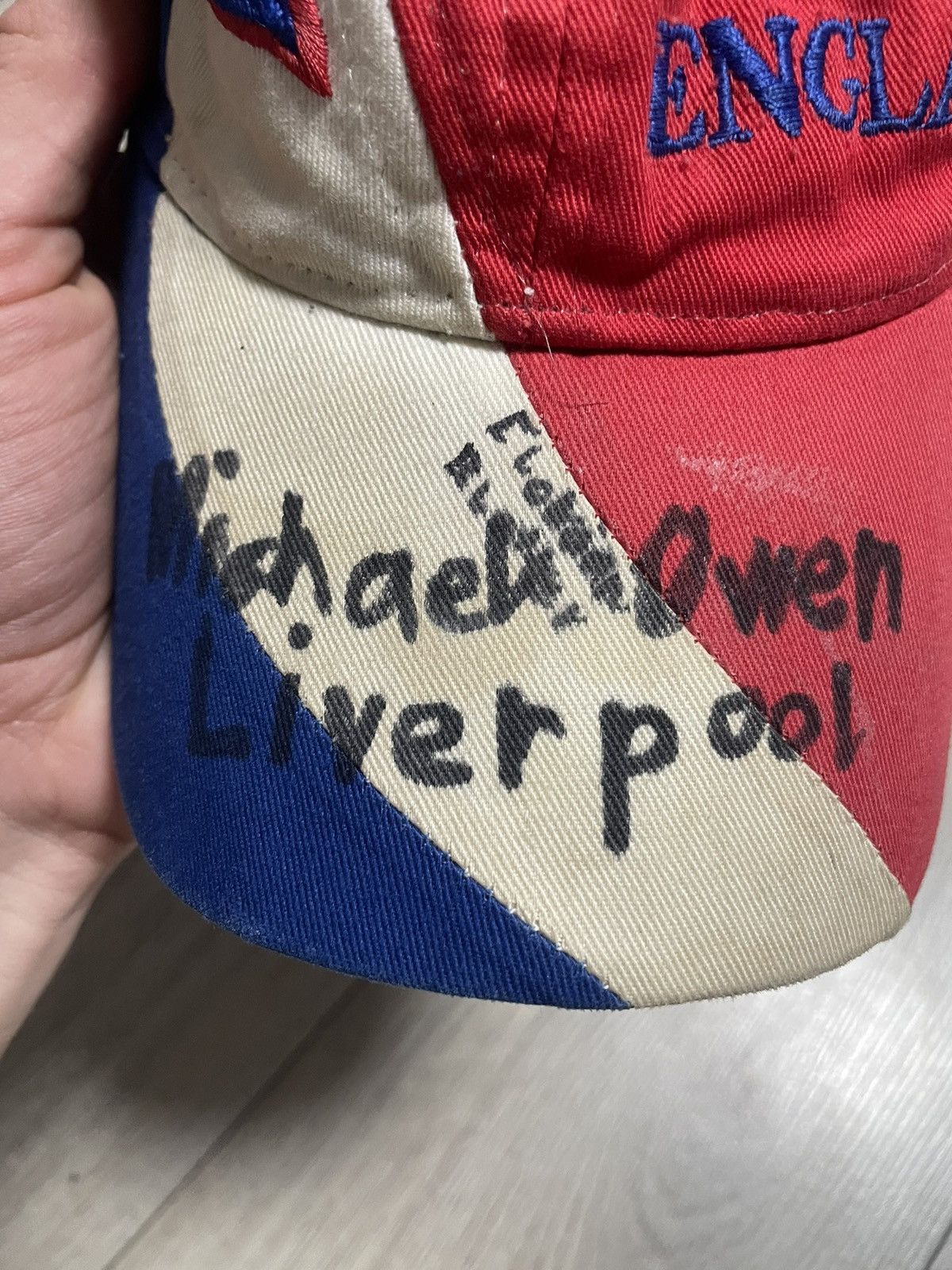 Vintage Vintage 90s England Michael Owen Liverpool AOP Cap Size ONE SIZE - 5 Thumbnail