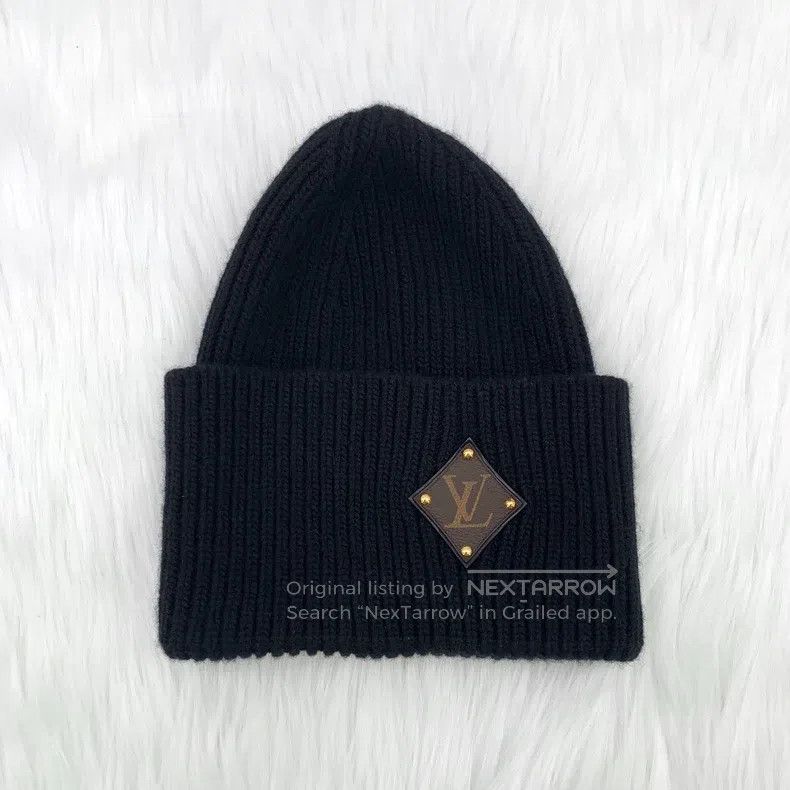 Louis Vuitton Louis Vuitton Black logo brand wool knit wool hat wool hat Size ONE SIZE - 1 Thumbnail