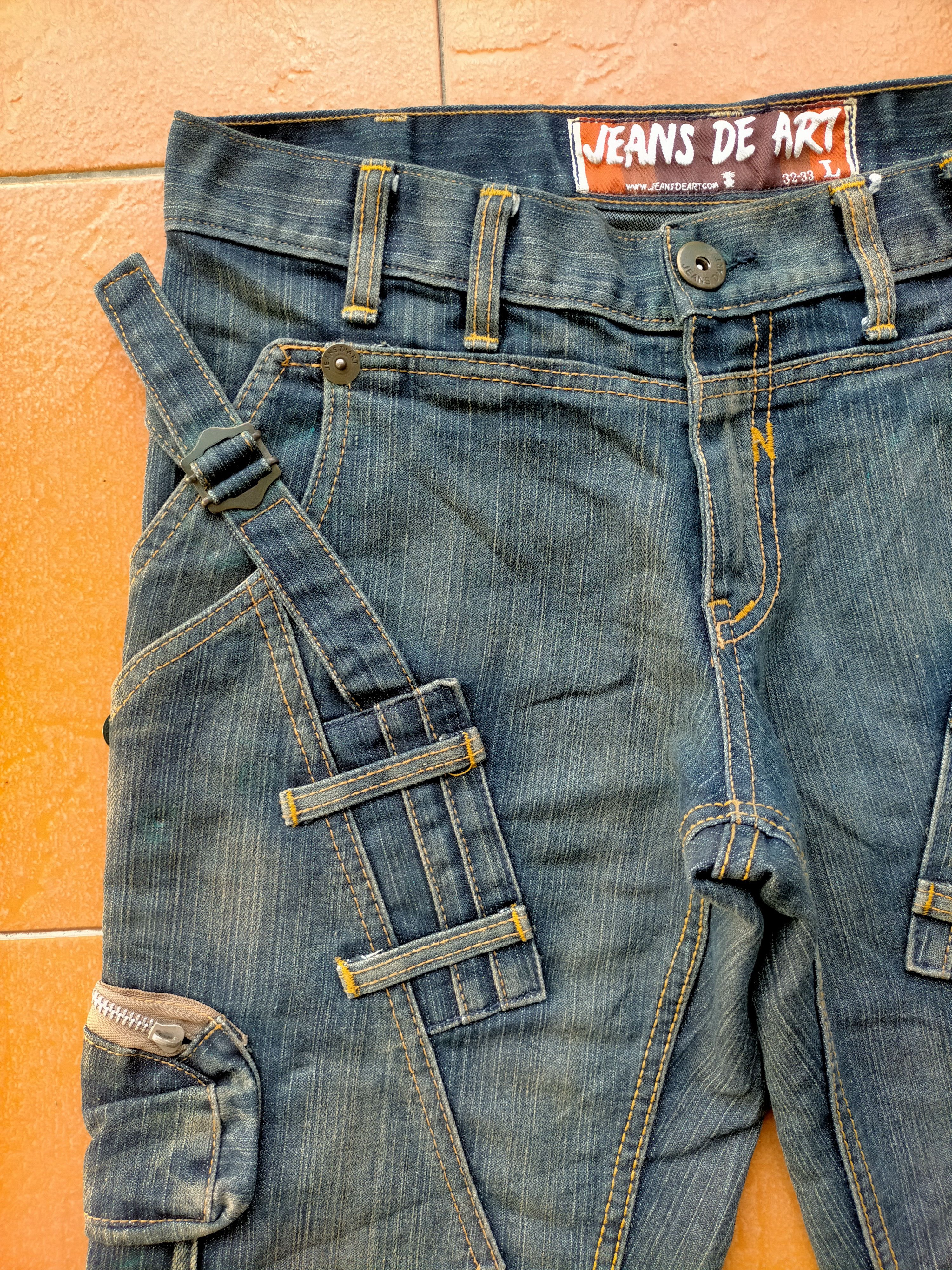 If Six Was Nine × Japanese Brand Jeans De Art Multipocket Cargo Punk Style Denim Pants Size US 32 / EU 48 - 4 Thumbnail