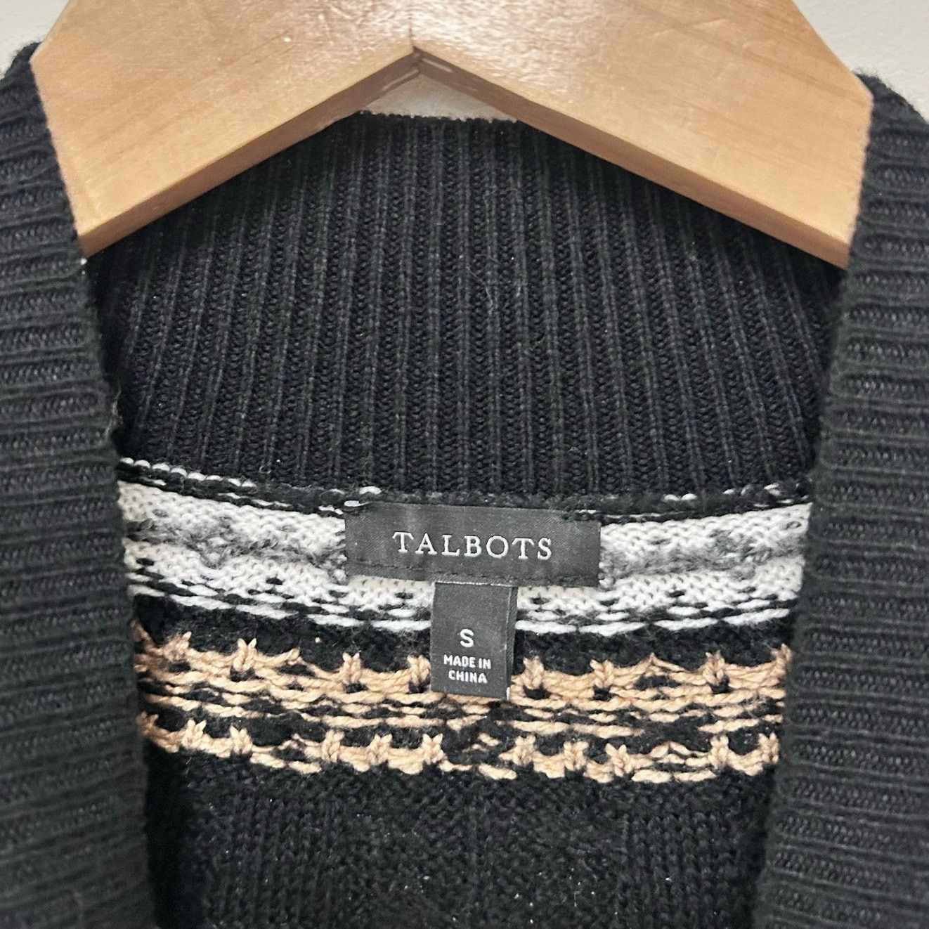 Other Talbots Black Fair Isle Mock Neck Sweater Dress Sz S Size S / US 4 / IT 40 - 2 Thumbnail