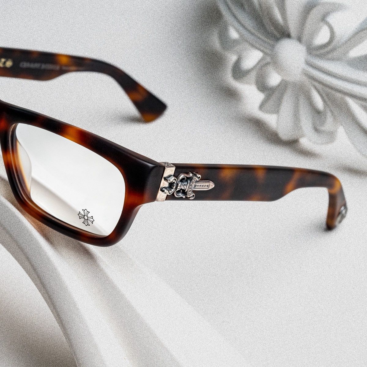 Chrome Hearts CHROME HEARTS INFLATABLE DATE A MATTE BUTTERSCOTCH GLASSES Size ONE SIZE - 3 Thumbnail