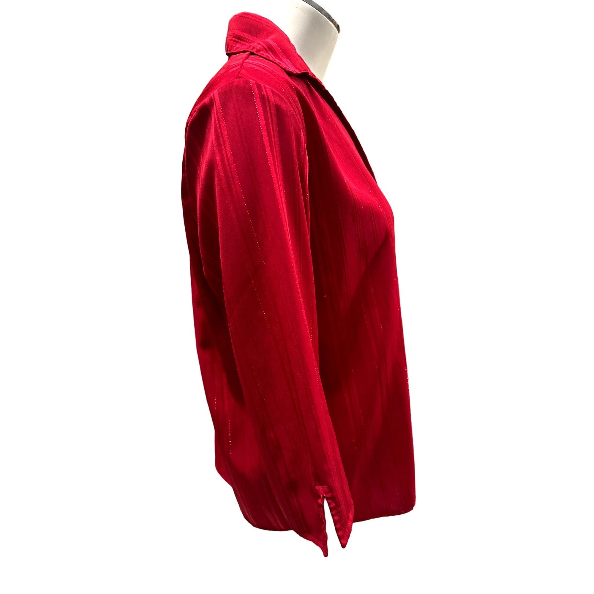 Other 1830 Stretch Vintage Red Blouse Fitted Button Front Size PS Size S / US 4 / IT 40 - 2 Thumbnail