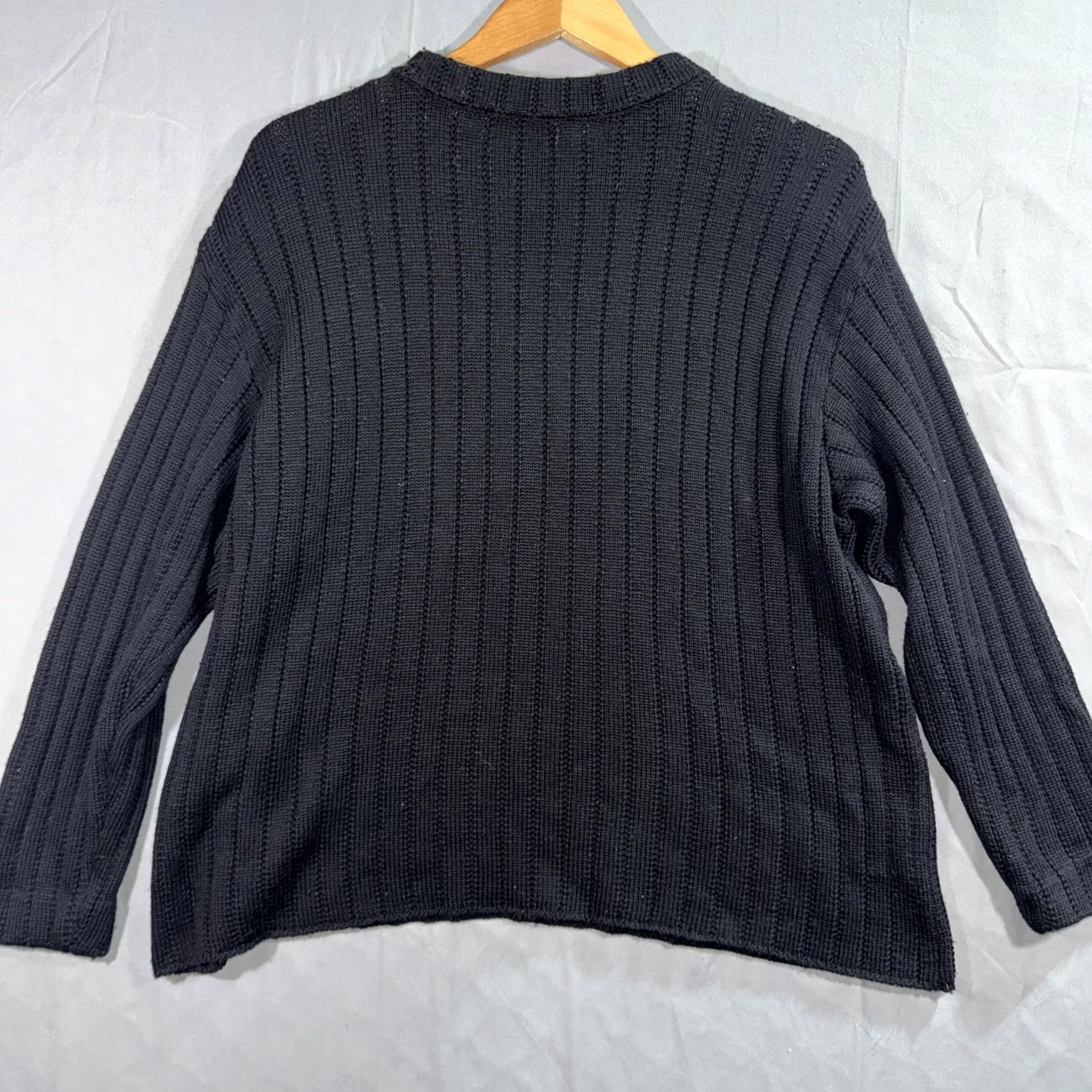 St. John St. John Collection Sweater Womens Medium Black Rib Knit Crewneck Pullover Size M / US 6-8 / IT 42-44 - 2 Thumbnail