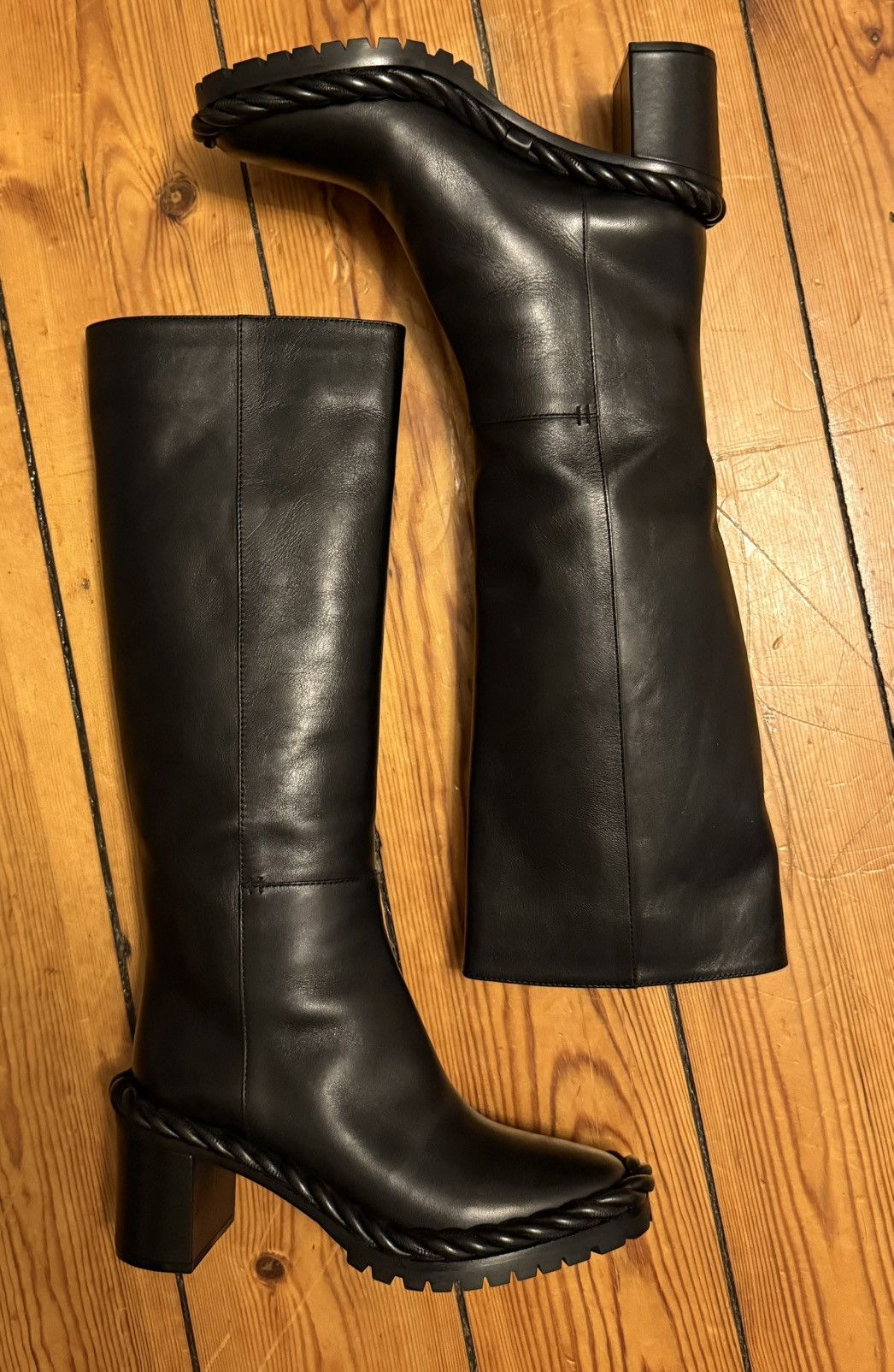Valentino Valentino Garavani rope knee high soft leather boots 35 Size US 5 / IT 35 - 3 Thumbnail