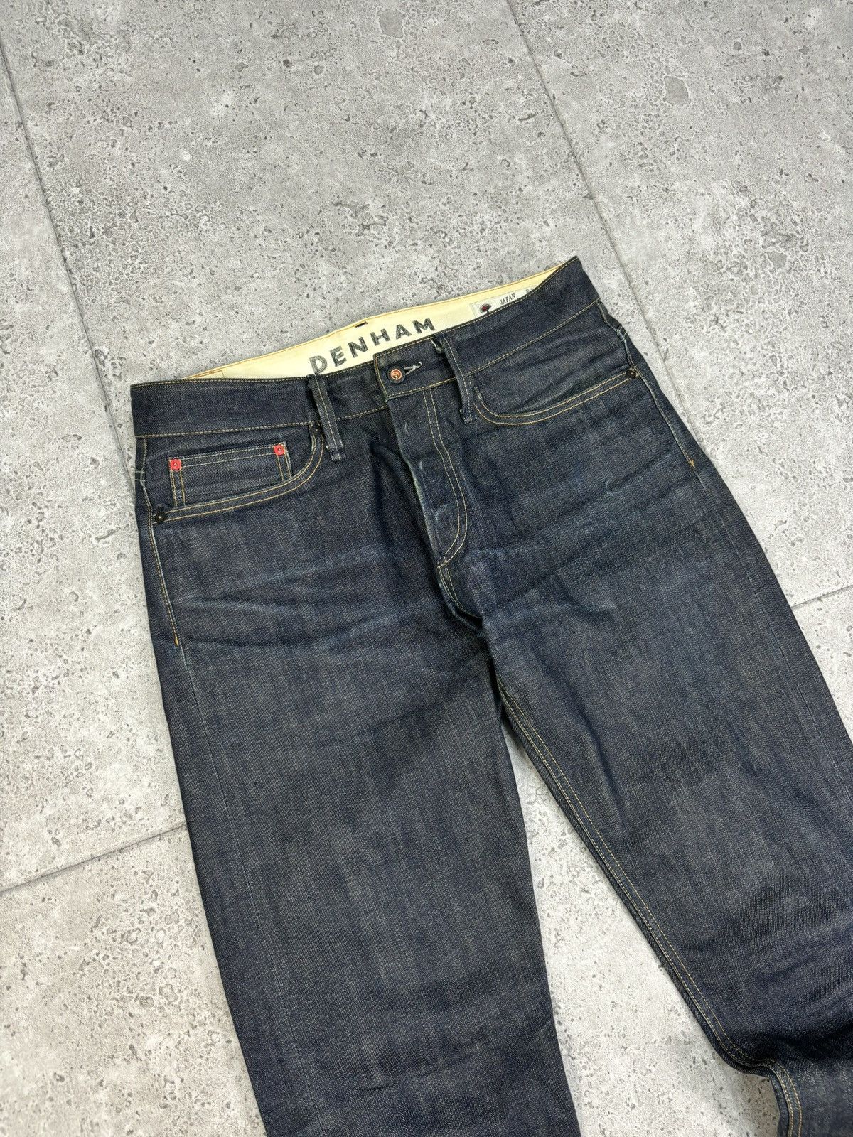 DENHAM × Japanese Brand × Vintage Japan Artist Denhm Flared Raw Denim Pants Selvedge Y2K 00s Size US 32 / EU 48 - 6 Thumbnail