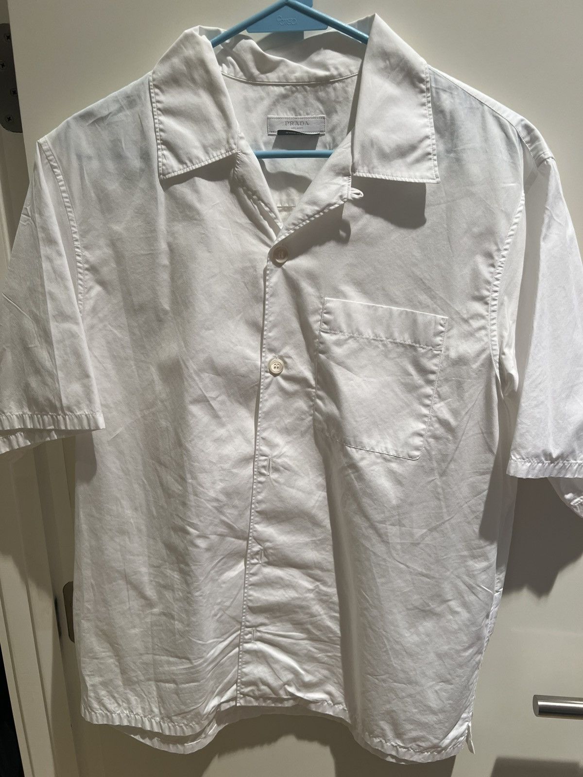 Prada White camp collar shirt Size US L / EU 52-54 / 3 - 1 Thumbnail