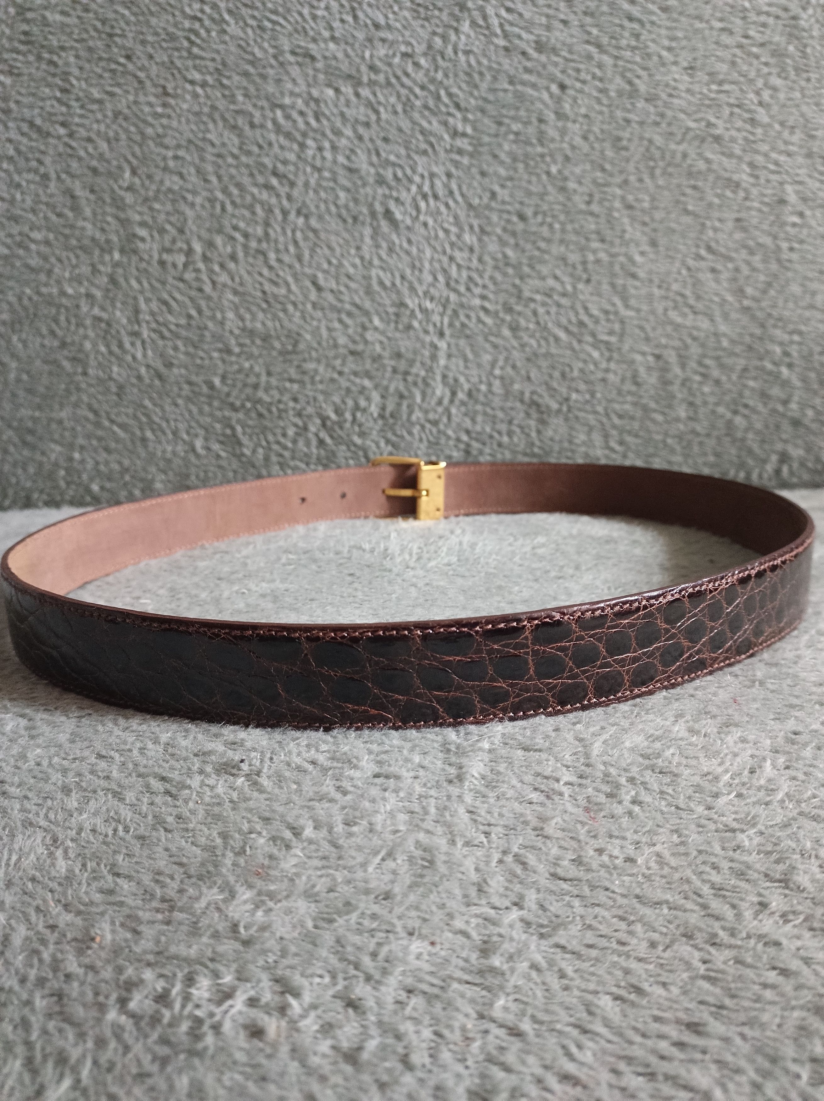 Designer Saint Phil Zurich Genuine Crocodile Leather Swiss Belt 90/36 Size 36 - 4 Thumbnail