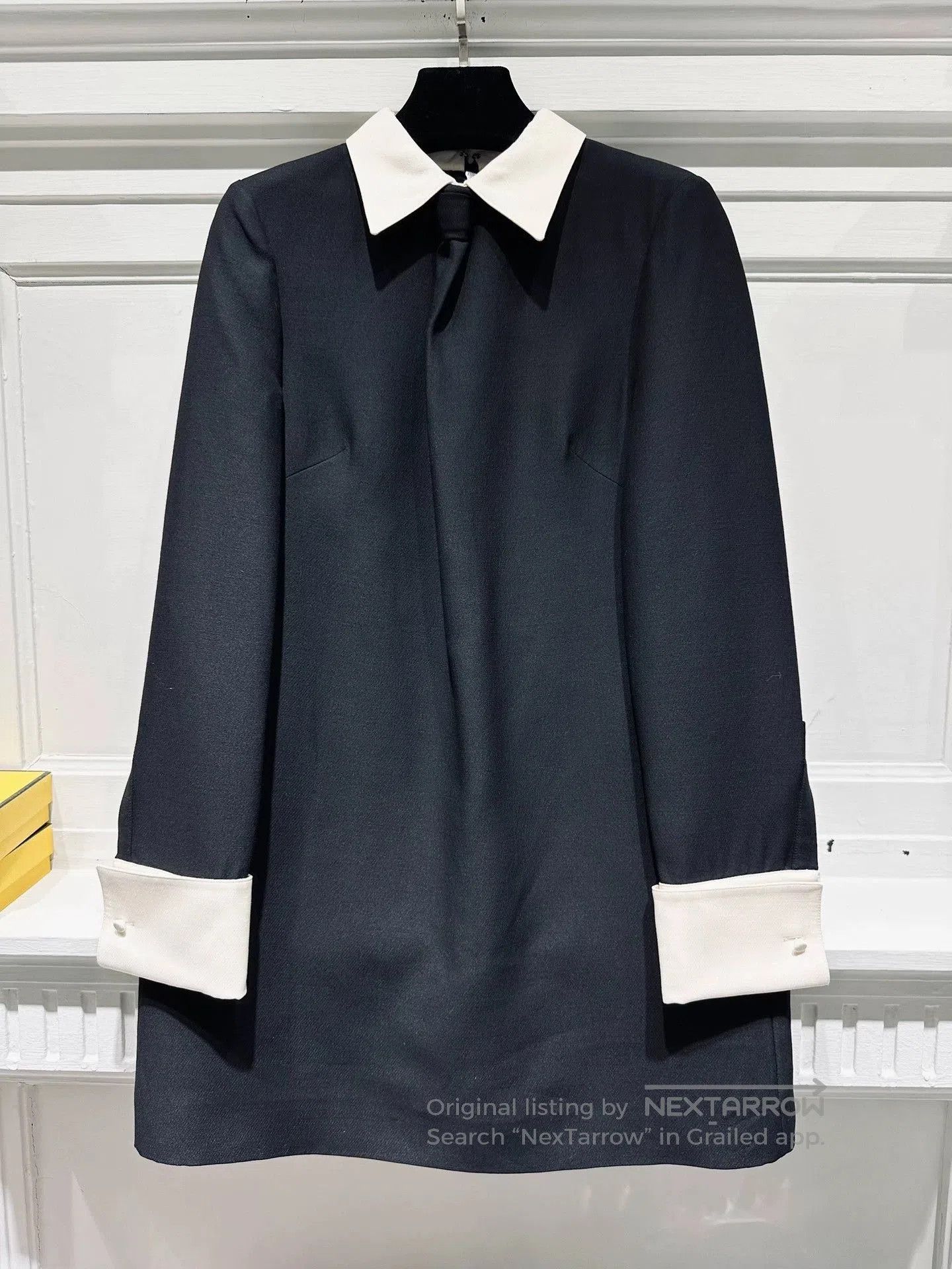 Valentino Valentino White Collar Black Dress. Size US 26 / EU 42 - 1 Thumbnail