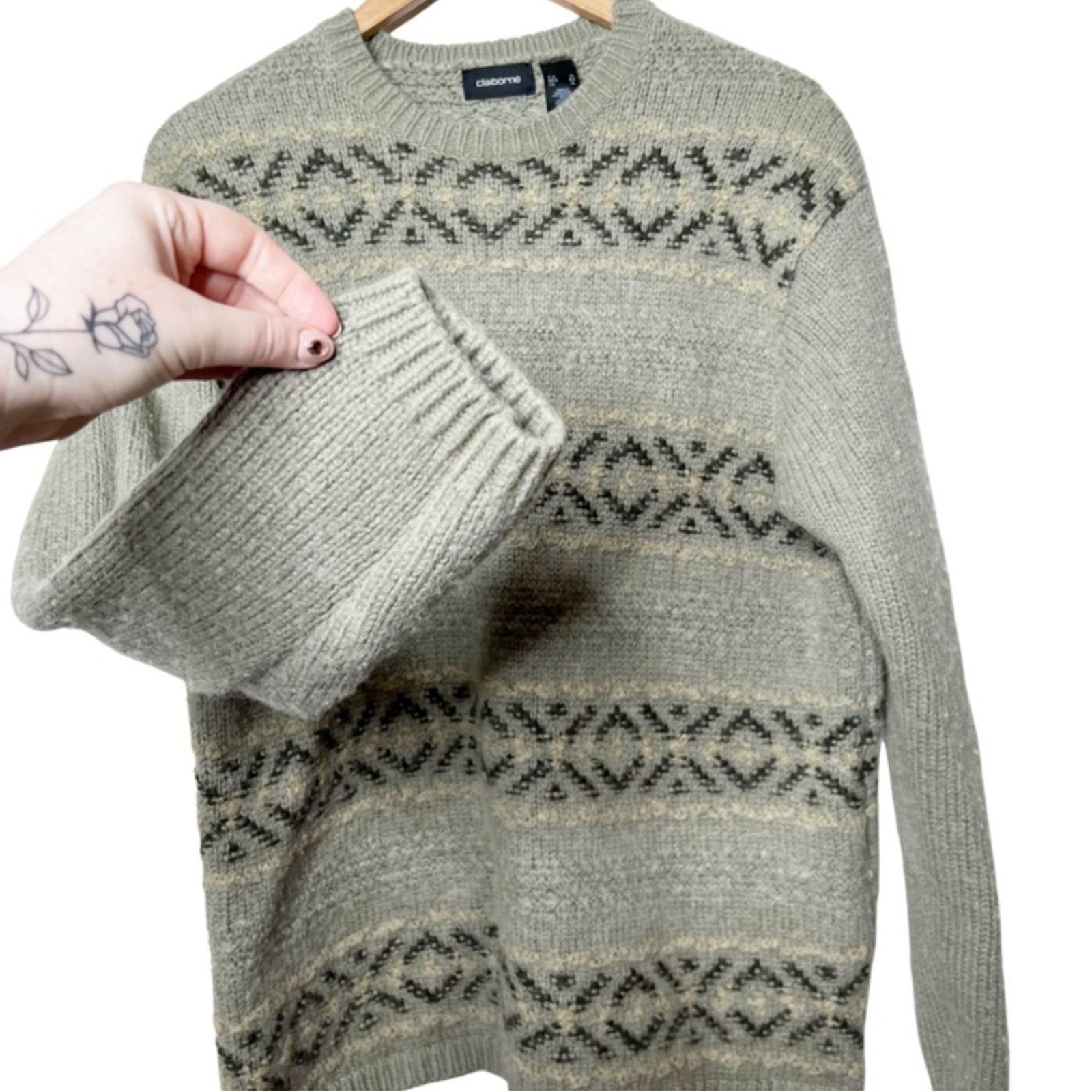Liz Claiborne Liz Claiborne Vintage Wool Blend Aztec Knit Sweater Size XL / US 12-14 / IT 48-50 - 5 Thumbnail