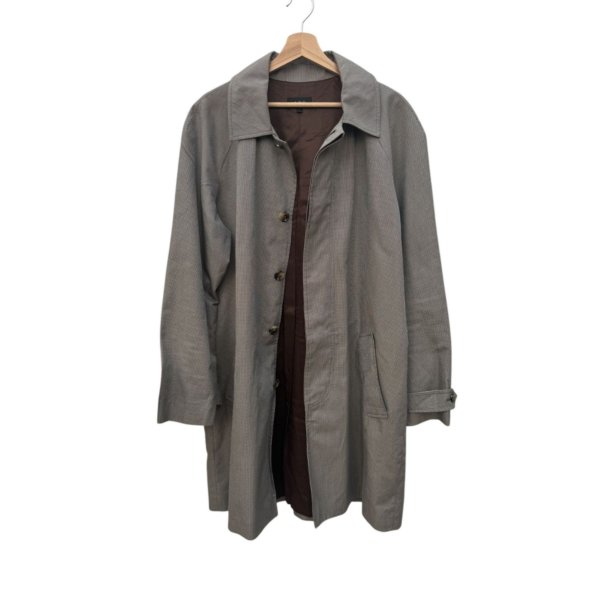 A.P.C. Grey Checkered Mac Mackintosh Coat Size US L / EU 52-54 / 3 - 2 Thumbnail