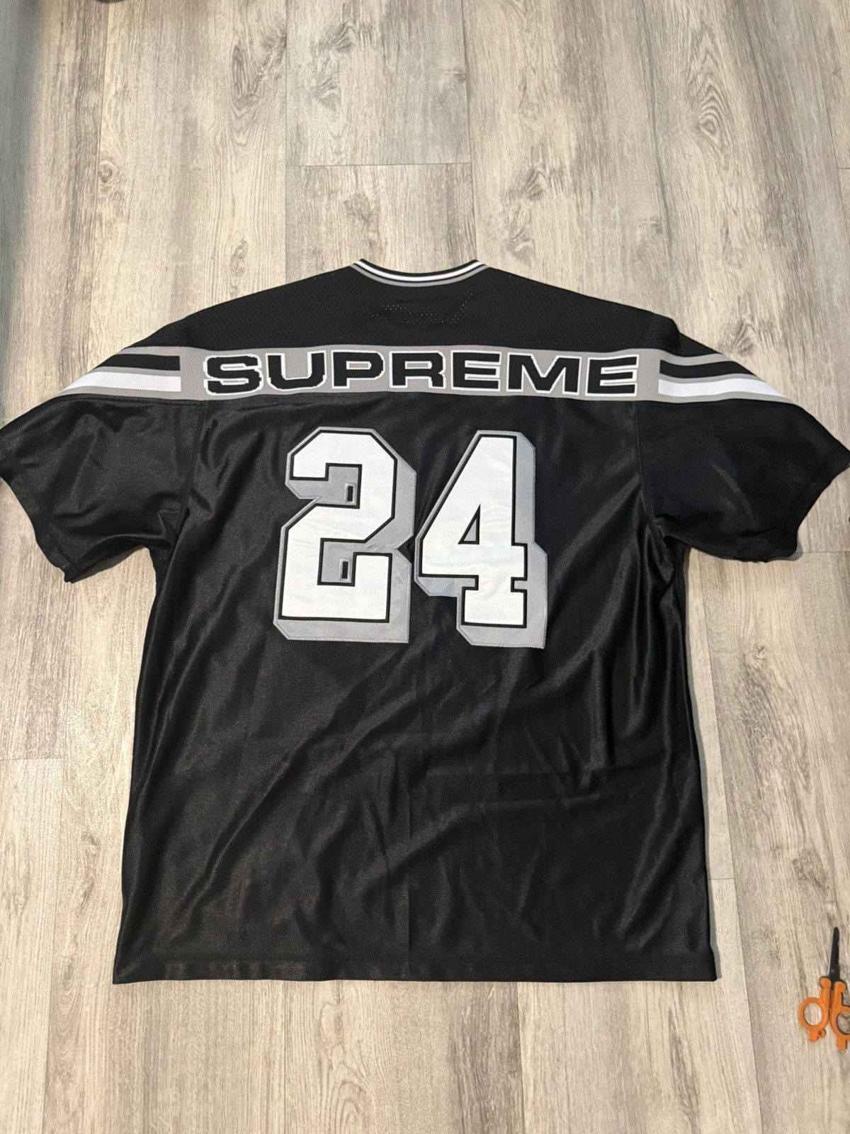 Supreme Supreme Jacquard Rib Football Jersey Blue (Size Large