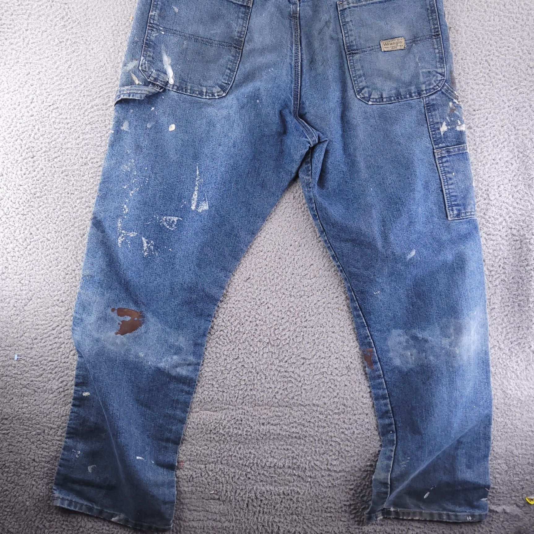 Wrangler Wrangler Jeans Mens 36x32 Blue Workwear Distressed Carpenter Straight Regular 36 32 Jeans Mens Blue Distressed Carpenter Workwear Size US 36 / EU 52 - 6 Thumbnail