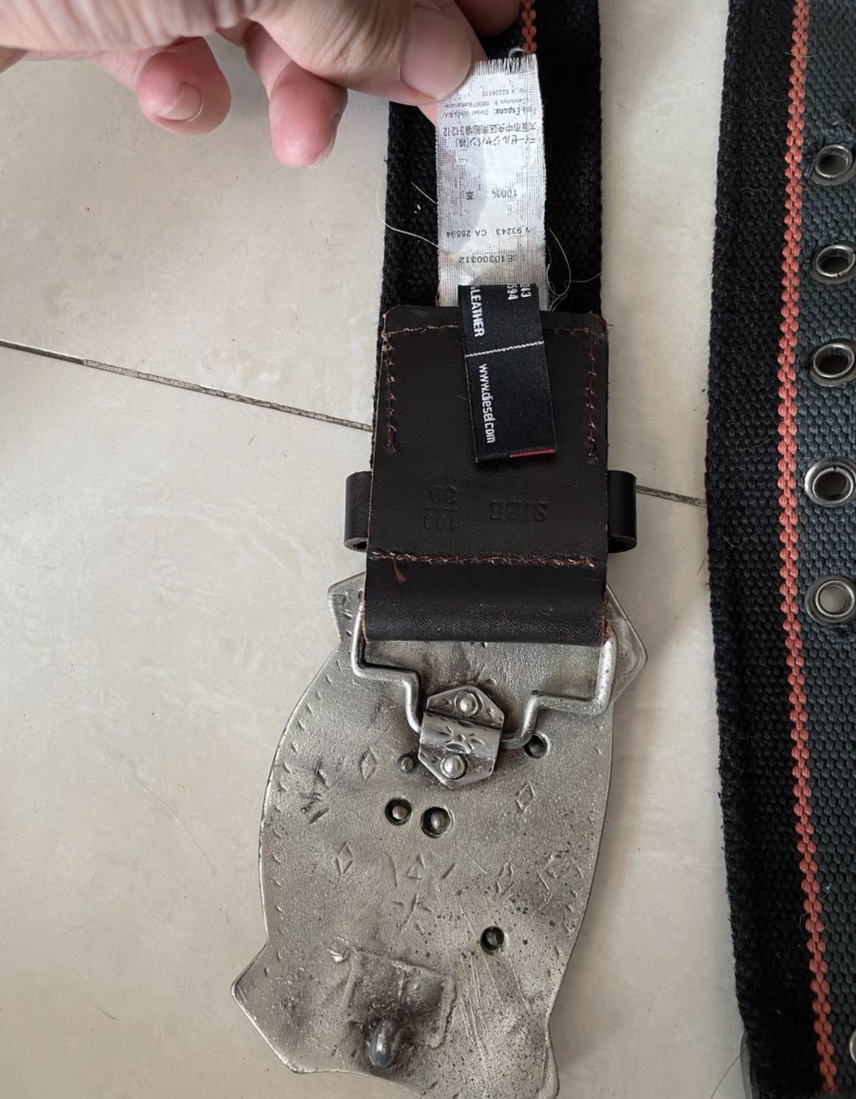 Diesel Diesel Vintage Mohican Belt with Large Metal Buckle Size ONE SIZE - 3 Thumbnail
