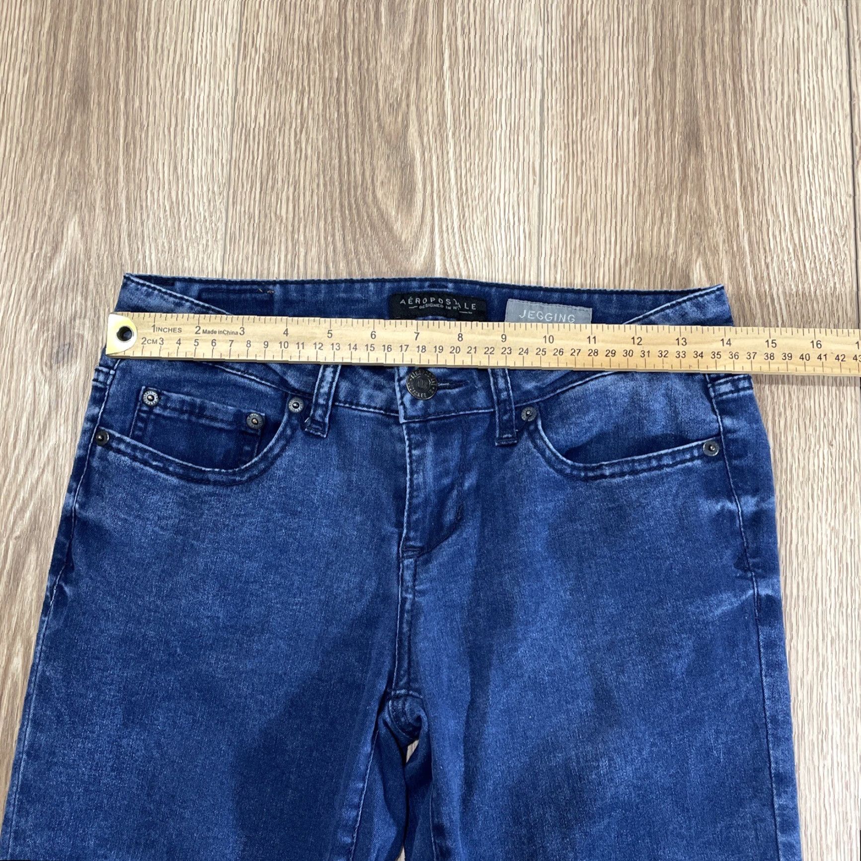 Aeropostale Aeropostale Women's Jegging Jeans Slim Fit 4 Regular Blue Denim Distressed Casual Size 27" / US 4 / IT 40 - 5 Thumbnail