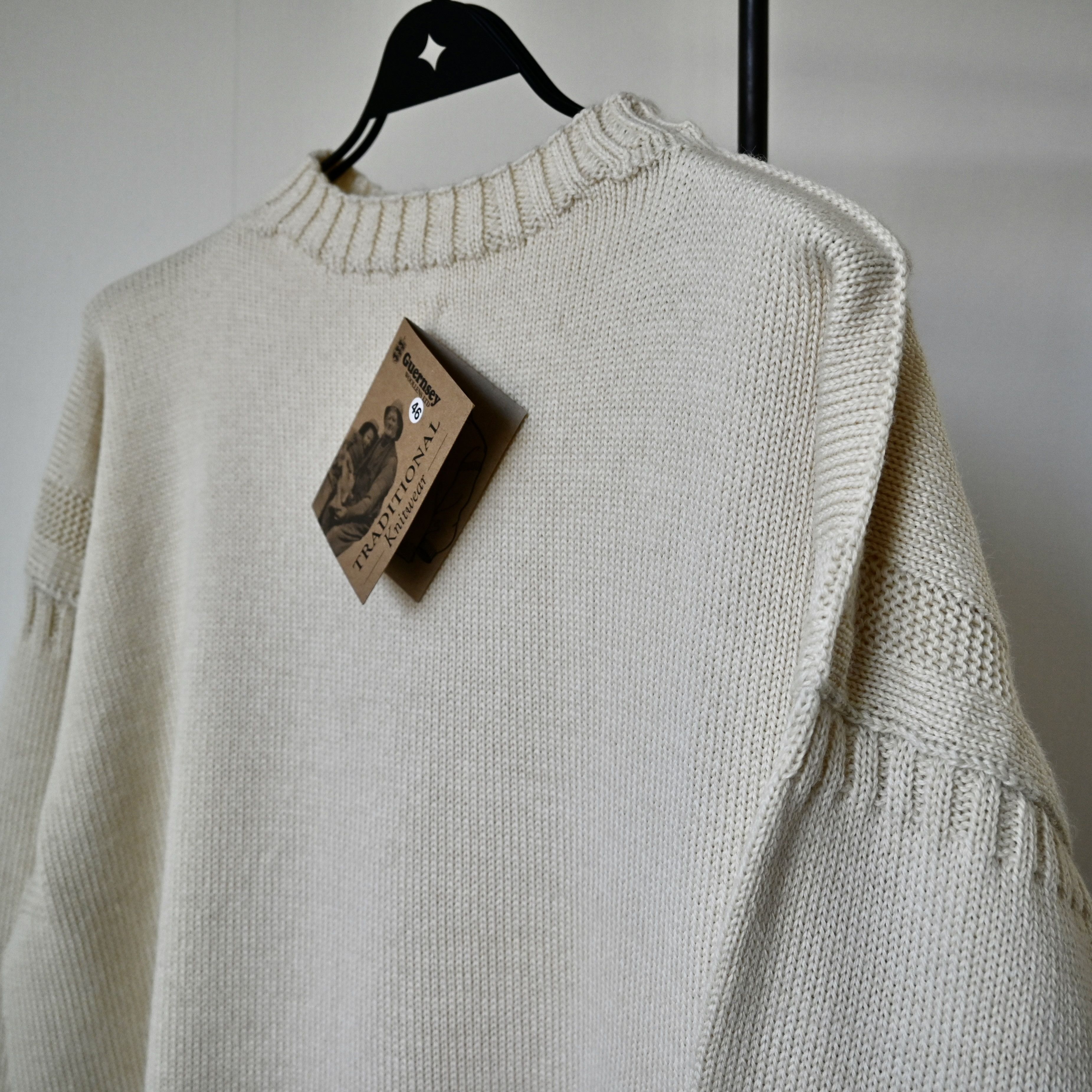 Other UNUSED, Guernsey Woollens traditional jumper, cream Size US XL / EU 56 / 4 - 9 Thumbnail