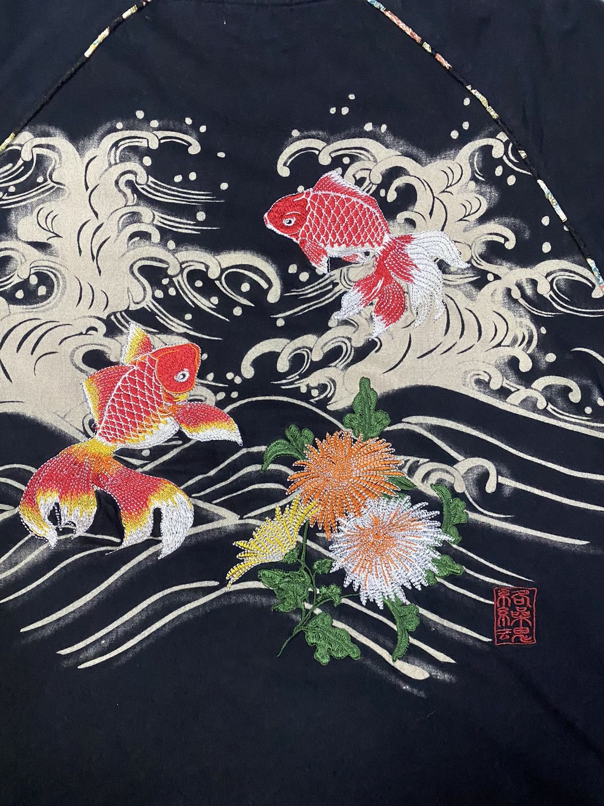 Japanese Brand Karakuridama Koi Embroidered Long Sleeve Size US M / EU 48-50 / 2 - 5 Thumbnail