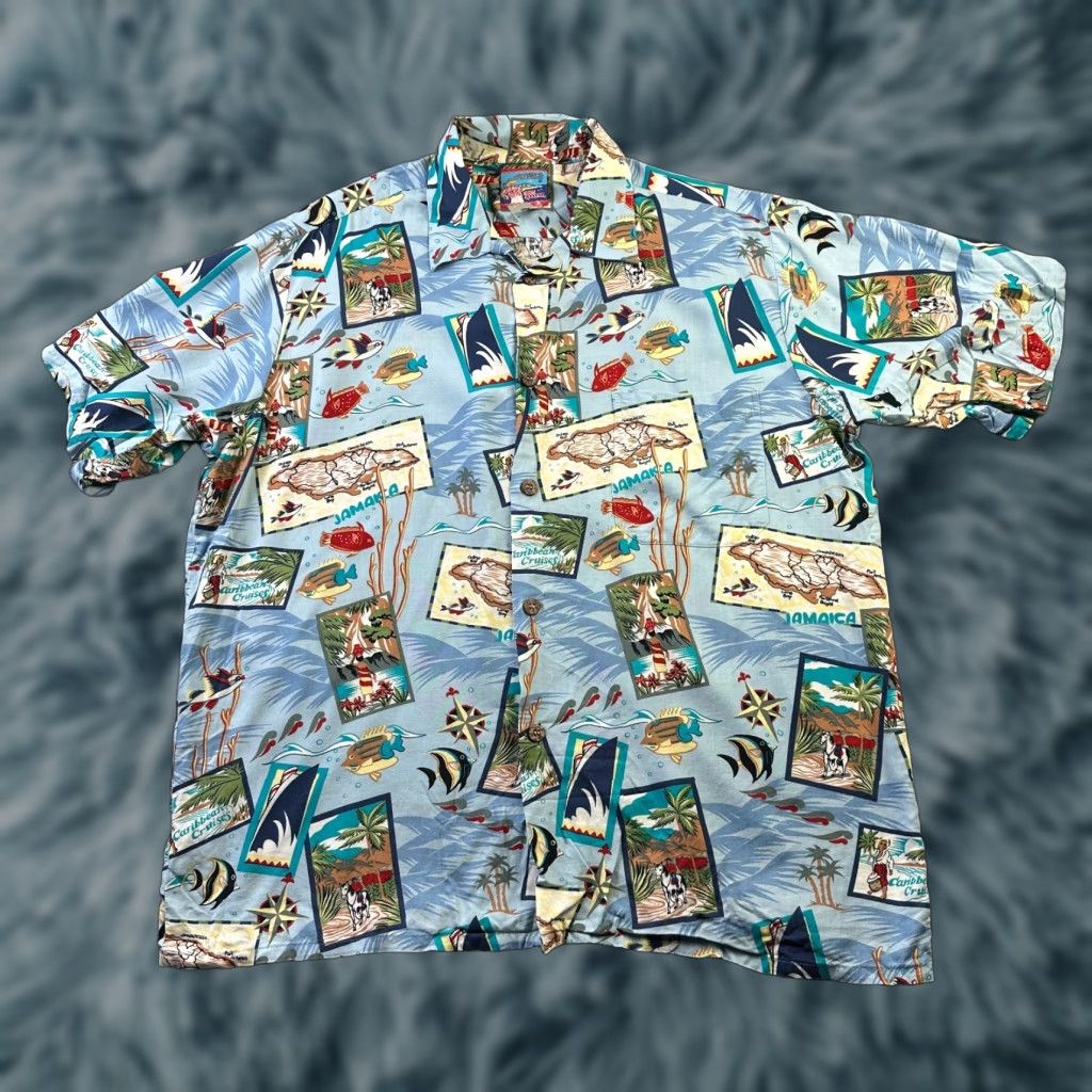 Reyn Spooner VINTAGE Reyn Spooner Shirt Mens XL Blue Jamaica All Over Print Joe Kealoha Size US XL / EU 56 / 4 - 1 Thumbnail