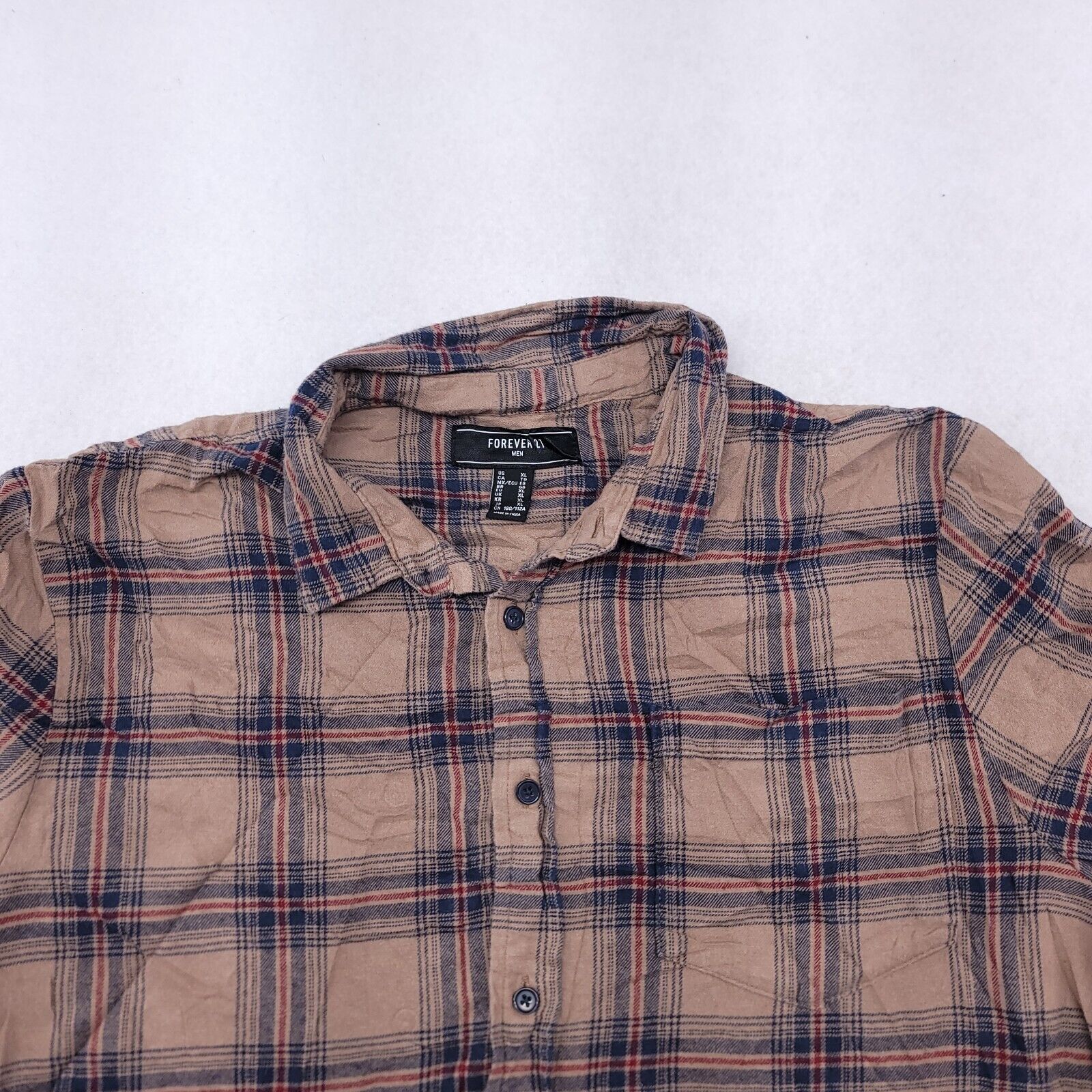 Forever 21 Forever 21 Tartan Flannel Button Up Shirt Mens Size XL Brown Size US XL / EU 56 / 4 - 1 Thumbnail