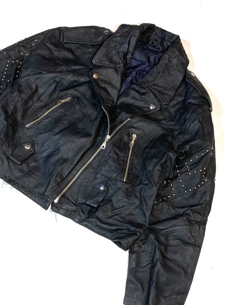 Leather Front Leather Biker Leather Jacket Size M / US 6-8 / IT 42-44 - 2 Thumbnail