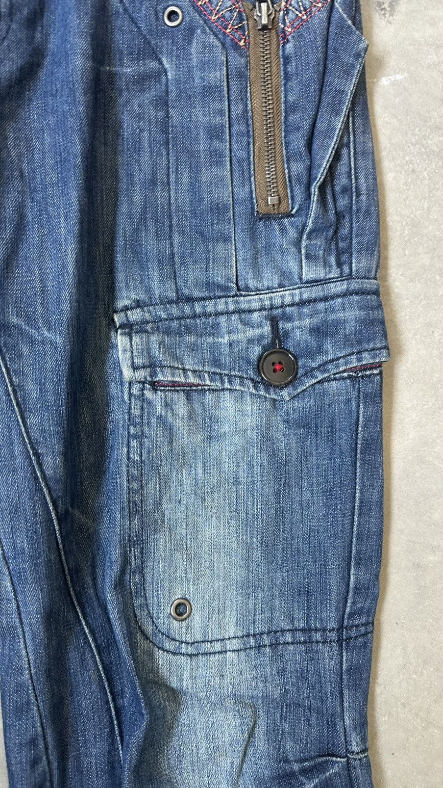 Japanese Brand JAPAN AVANT GARDE CARGO DENIM PANT Size US 31 - 4 Thumbnail
