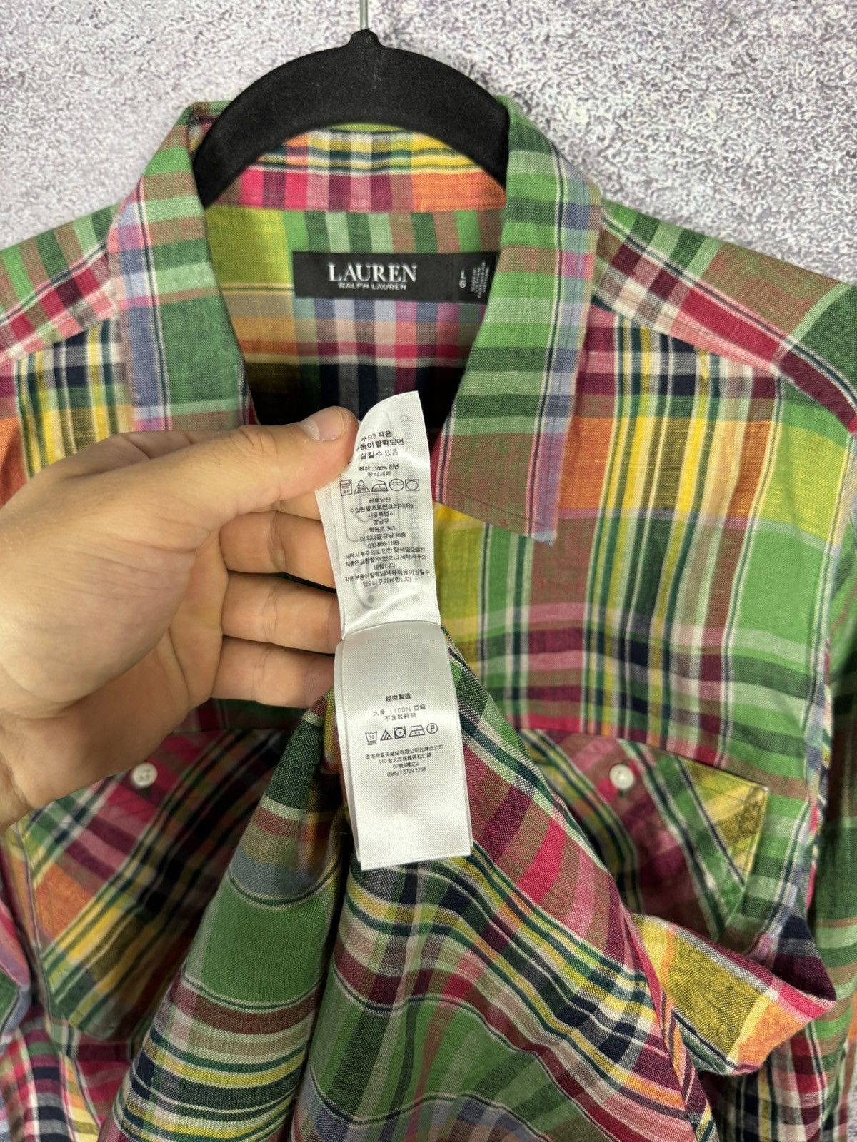 Polo Ralph Lauren Lauren Ralph Lauren 100% Linen Check Shirt Button Up Large Size US L / EU 52-54 / 3 - 13 Thumbnail