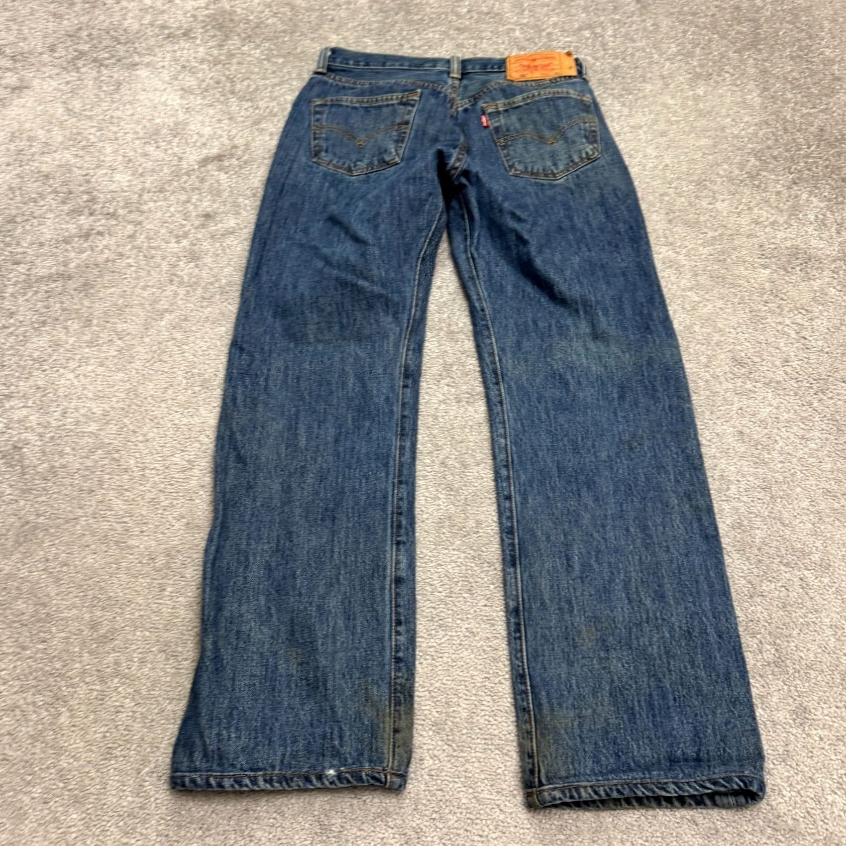 Levi's Levi's 501 Jeans Men 30x30 Denim Blue Dark Wash Straight Button Fly 5-Pocket Regular Fit Vintage No N/A Size US 30 / EU 46 - 2 Thumbnail