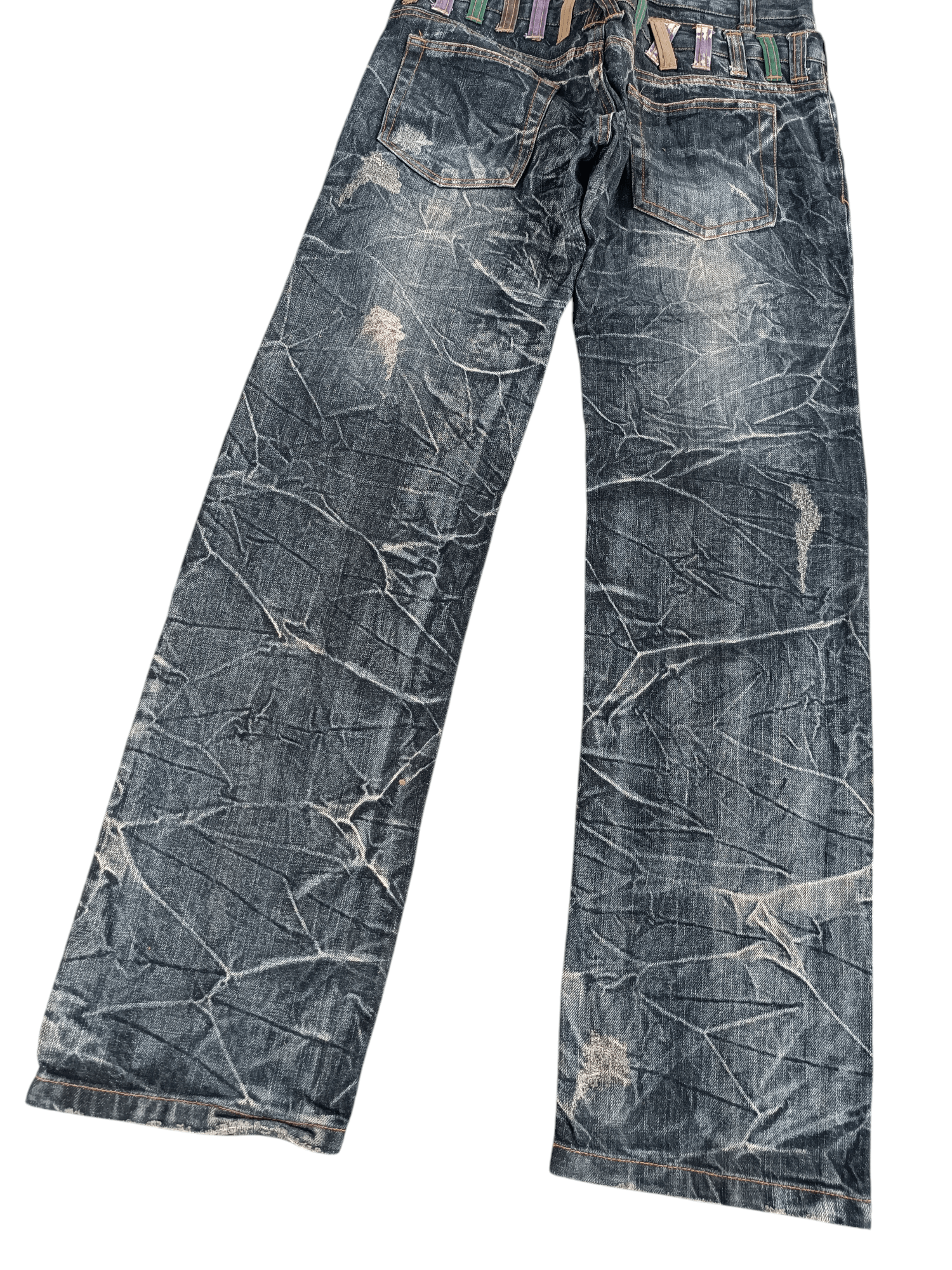Japanese Brand 💥VINTAGE NYLAUS JEANS DOUBLE WAIST DESIGN RARE Size US 30 / EU 46 - 9 Thumbnail