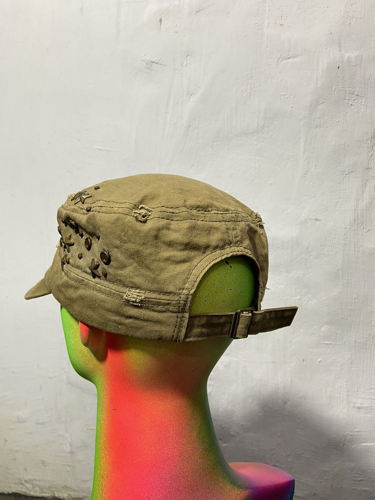 If Six Was Nine × Le Grande Bleu (L.G.B.) × Seditionaries Vintage Cadet Hat Studded Distressed Punk Style Y2K Size ONE SIZE - 3 Thumbnail