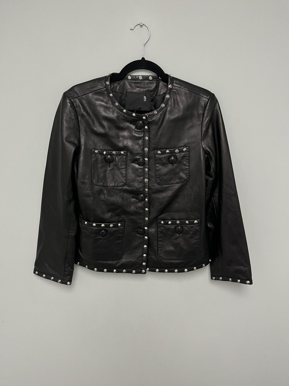 R13 Cropped Slouch Studded jacket. Small Size S / US 4 / IT 40 - 6 Thumbnail
