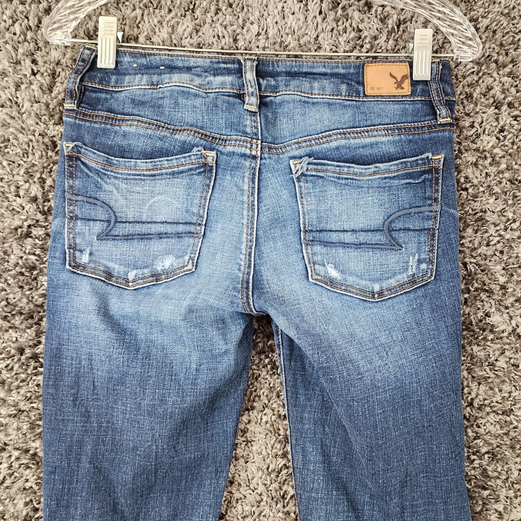 American Eagle Outfitters VINTAGE? No. Actually: AMERICAN EAGLE OUTLET Distressed Jeggings Jeans Women Size 2 28x30 Blue Size 26" / US 2 / IT 38 - 8 Thumbnail