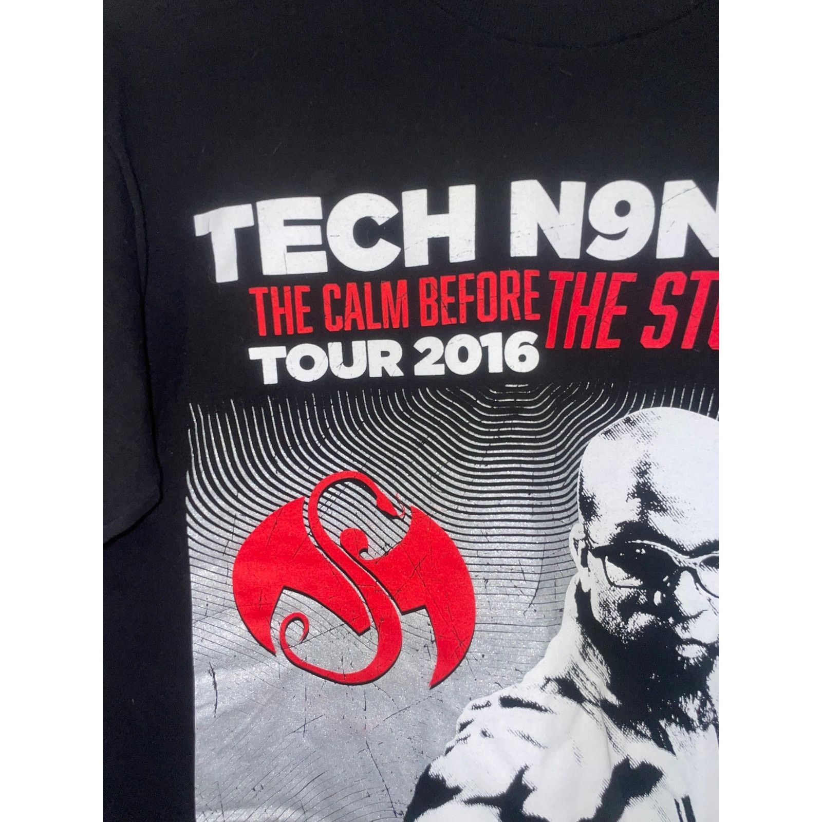 Alstyle Tech N9ne Shirt The Calm Before The Storm Black Concert Tour Size US M / EU 48-50 / 2 - 2 Thumbnail