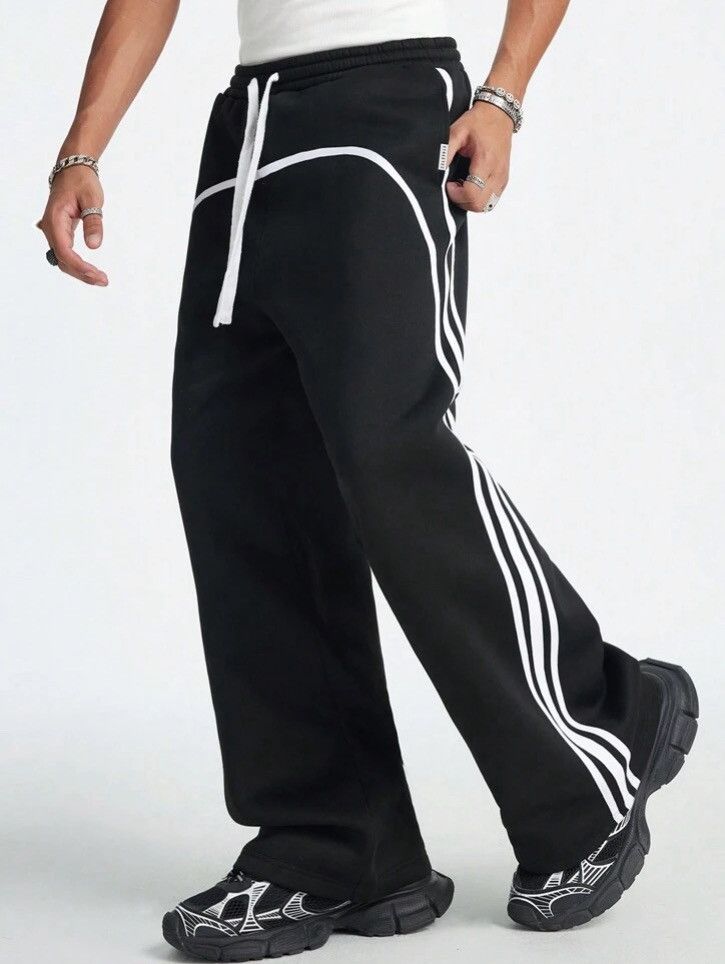 Japanese Brand Loose fit Stripe Lampas Y2K Sweatpants Size US 30 / EU 46 - 7 Thumbnail