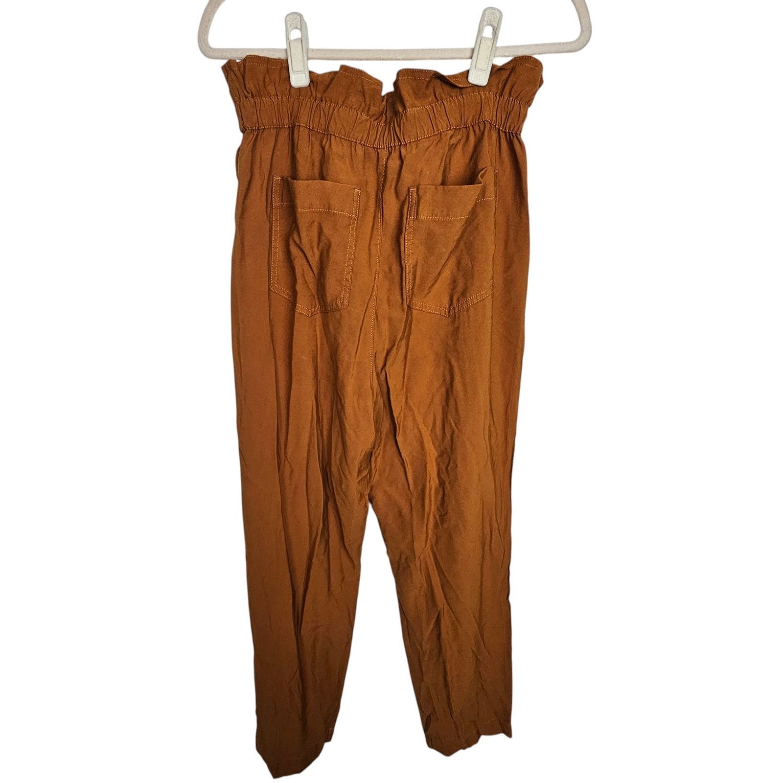 Madewell Madewell Dunaway Paperbag Pants Sz M Burnt Orange High Waist Size 29" - 7 Thumbnail