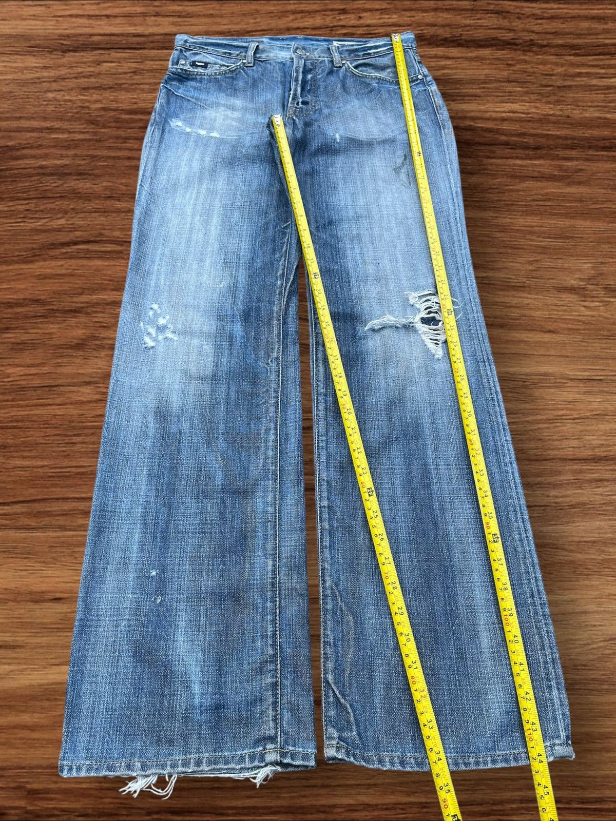 GAS × Japanese Brand Vintage Japanese Brand Blue Washed Mid Rise Wide Leg Jeans Size US 32 / EU 48 - 12 Thumbnail