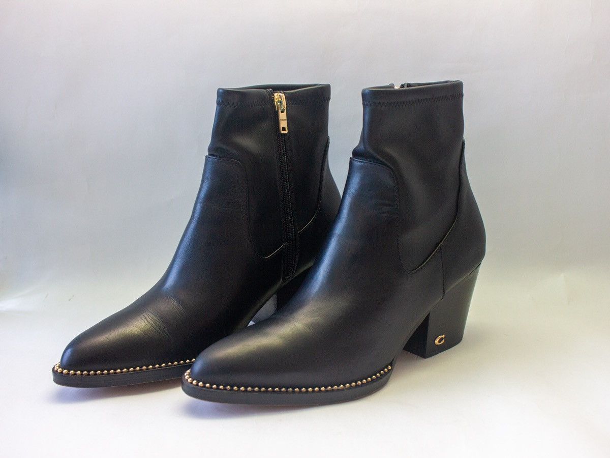 Buckled and Studded Black Coach deals Booties