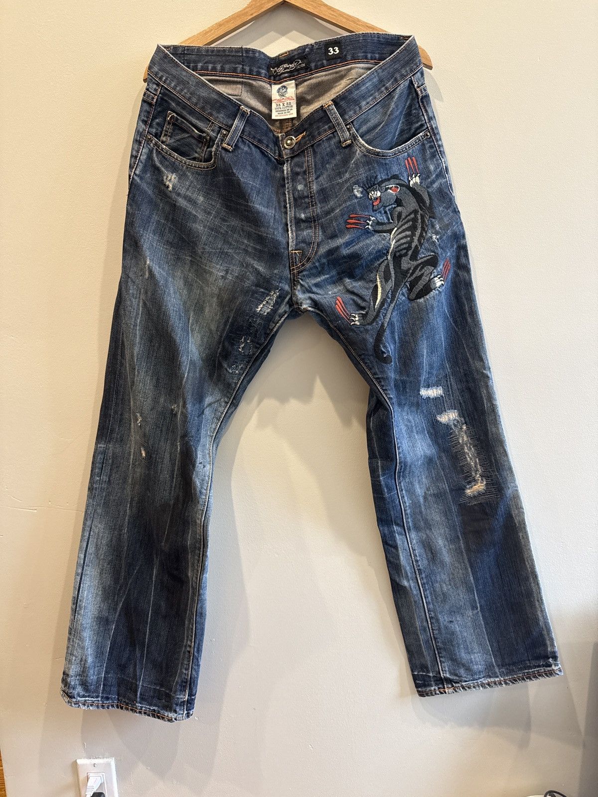 Ed Hardy Ed Hardy Patch Jeans Size US 33 - 5 Thumbnail