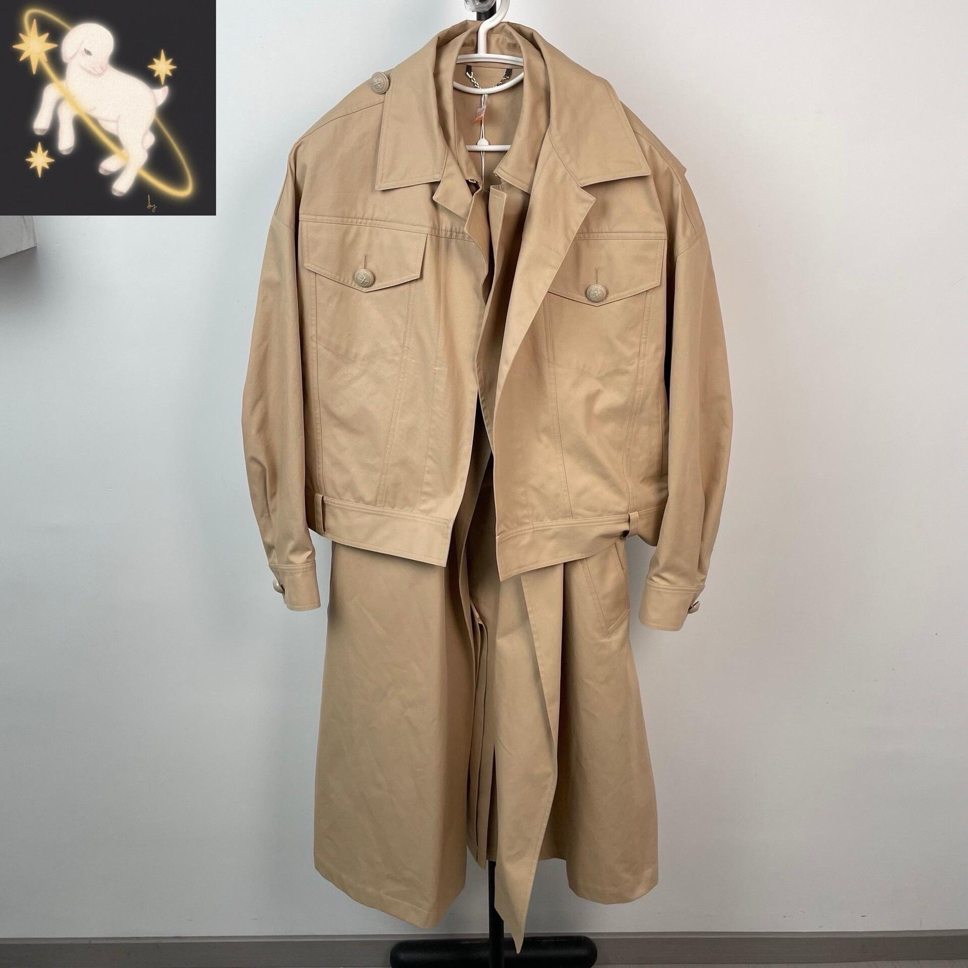 Louis Vuitton Louis Vuitton Khaki Two-Piece Trench Coat Size US S / EU 44-46 / 1 - 1 Thumbnail