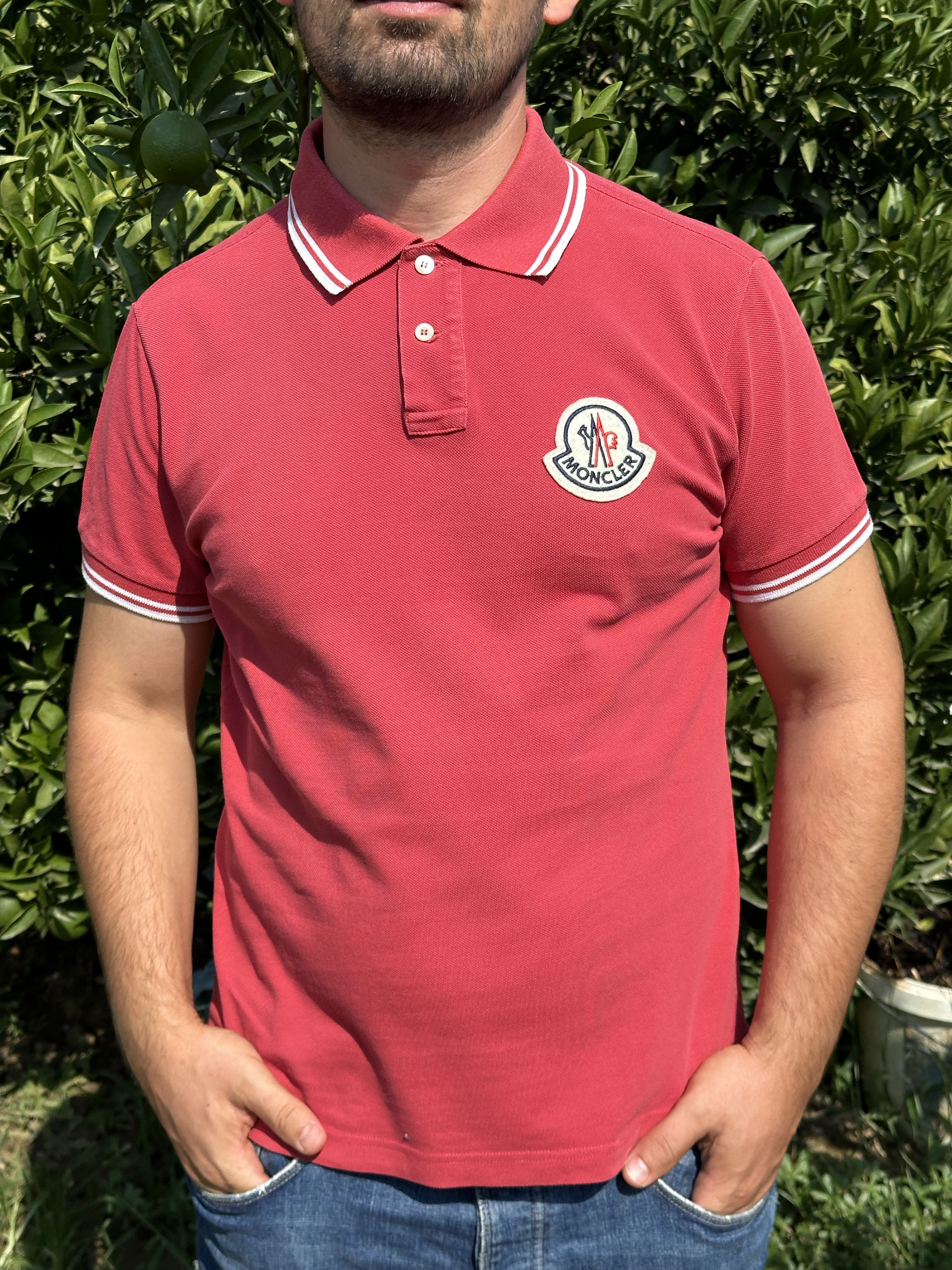 Moncler Moncler Polo Blouse Casual Short Sleeve Tee SlimFit Size L Size US L / EU 52-54 / 3 - 3 Thumbnail