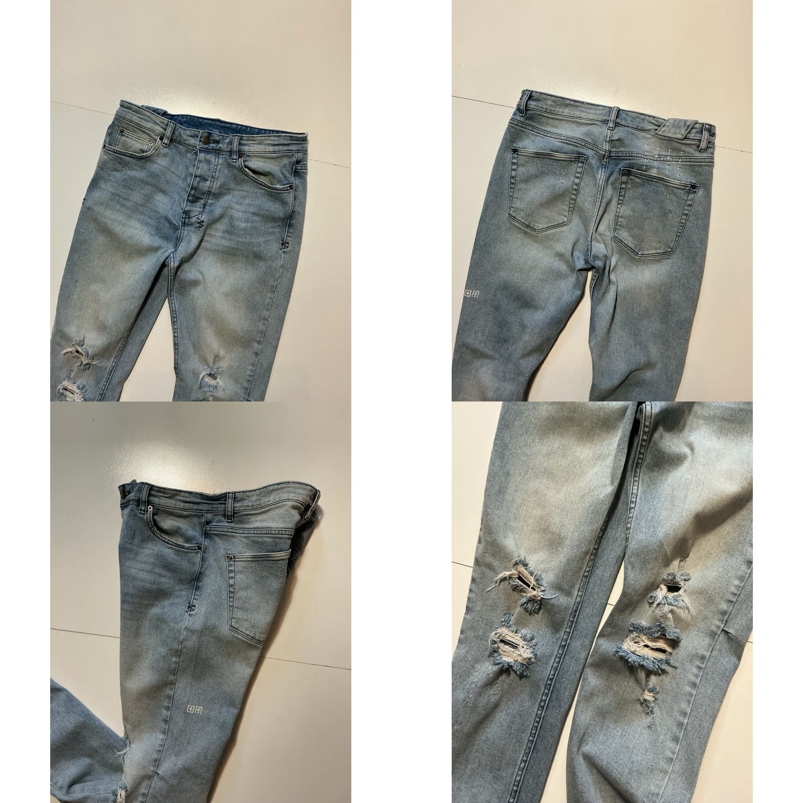 Ksubi Ksubi Chitch Philly Mid Rise Slim Fit Distressed Blue Denim Jeans Sz. 32 Mens Size US 32 / EU 48 - 8 Thumbnail