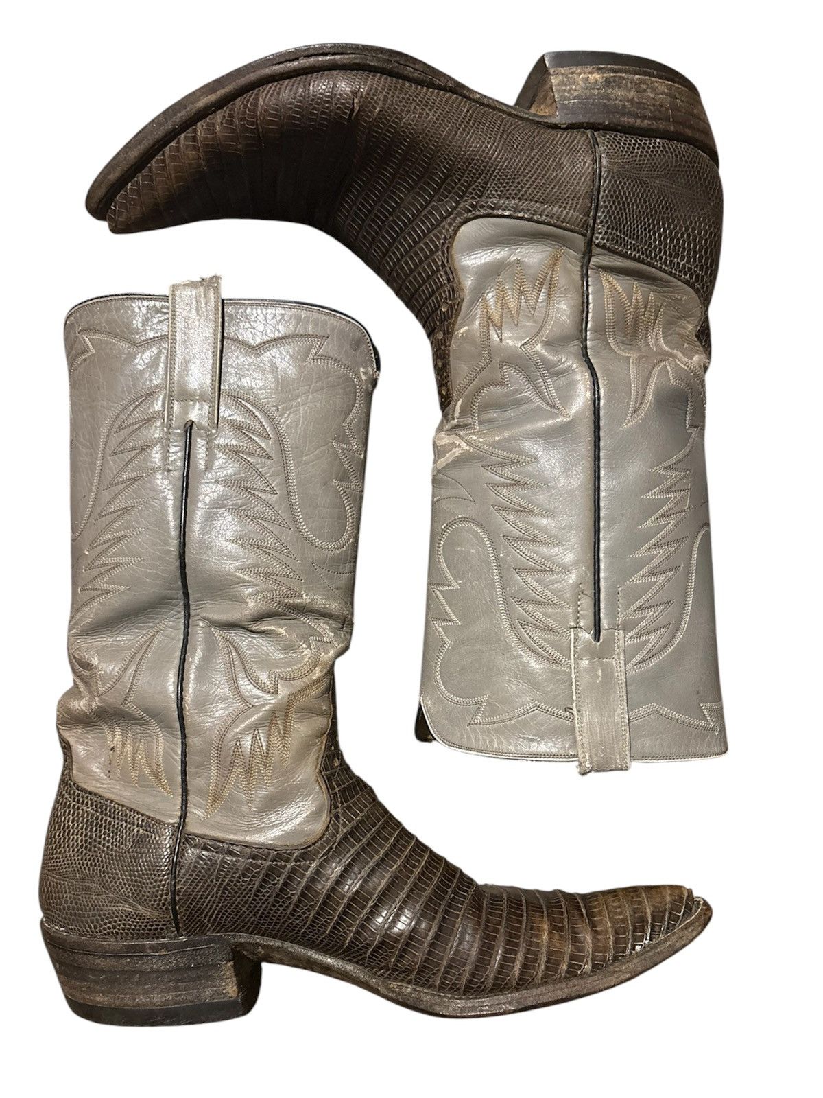 Rios of Mercedes Rios Of Mercedes Vintage Teju Lizard Leather Cowboy Boots Size US 8.5 / EU 41-42 - 2 Thumbnail