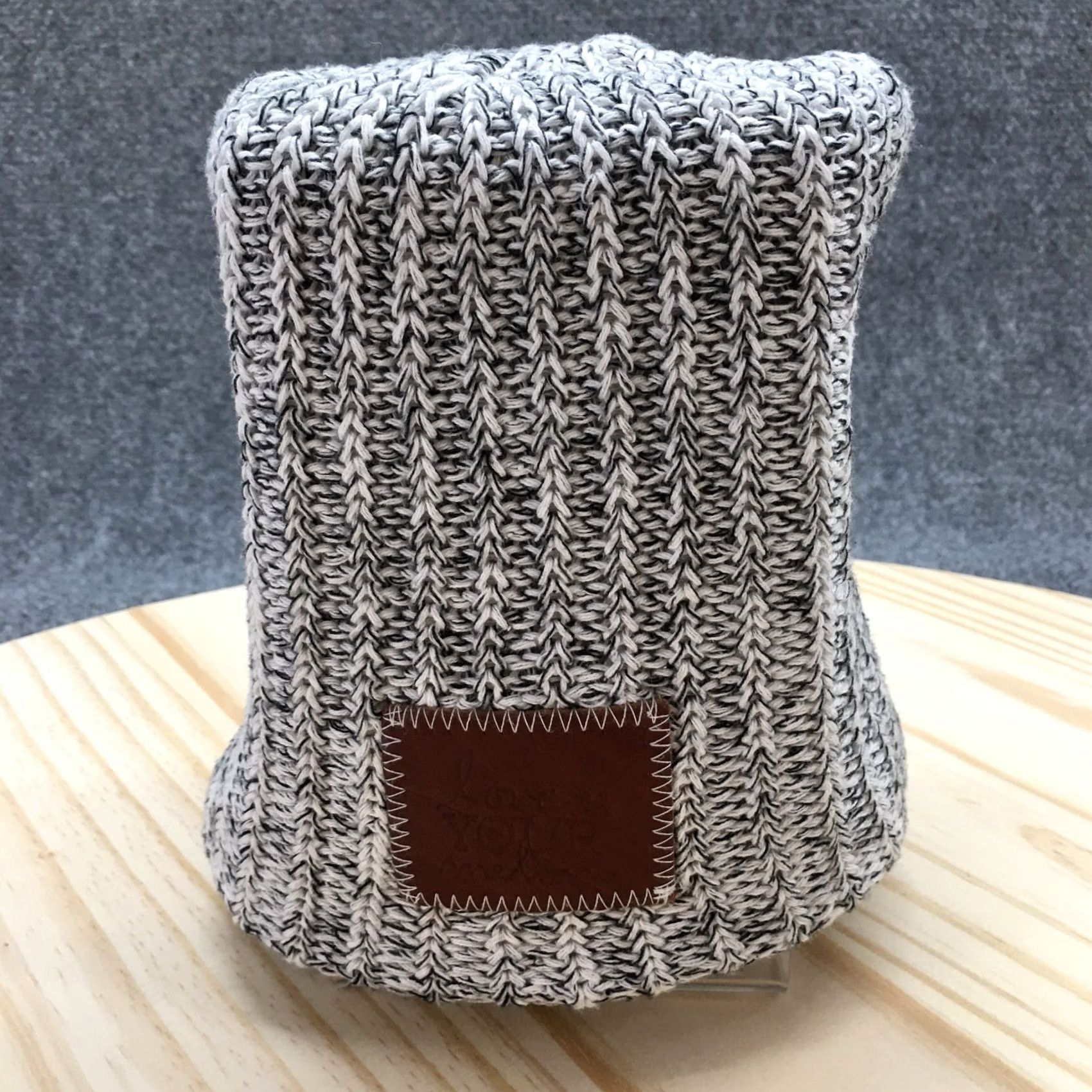 Vintage Love Your Melon Beanie Hat Winter Womens White OS Adjustable Knitted Cotton Size ONE SIZE - 2 Thumbnail