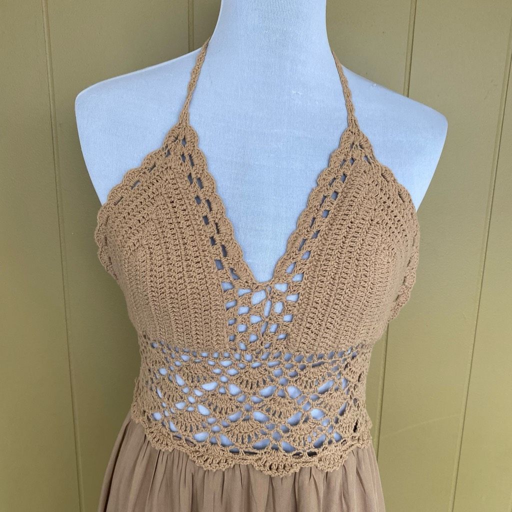 Other Lil better women M brand new open back maxi dress w/halter c Size M / US 6-8 / IT 42-44 - 2 Thumbnail