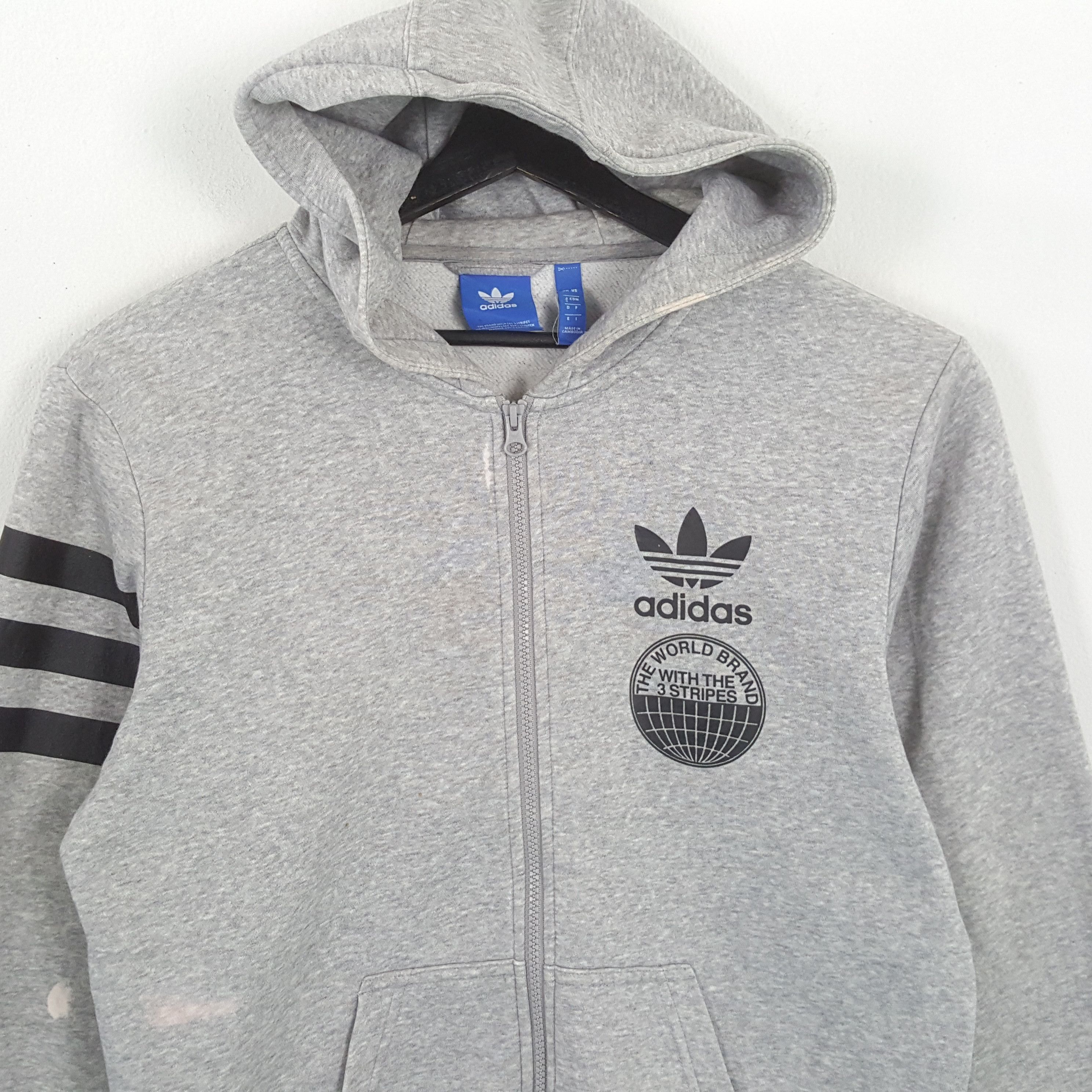 Adidas × Vintage ADIDAS Streetwear Logo Design Zipper Hoodies Size US M / EU 48-50 / 2 - 2 Thumbnail