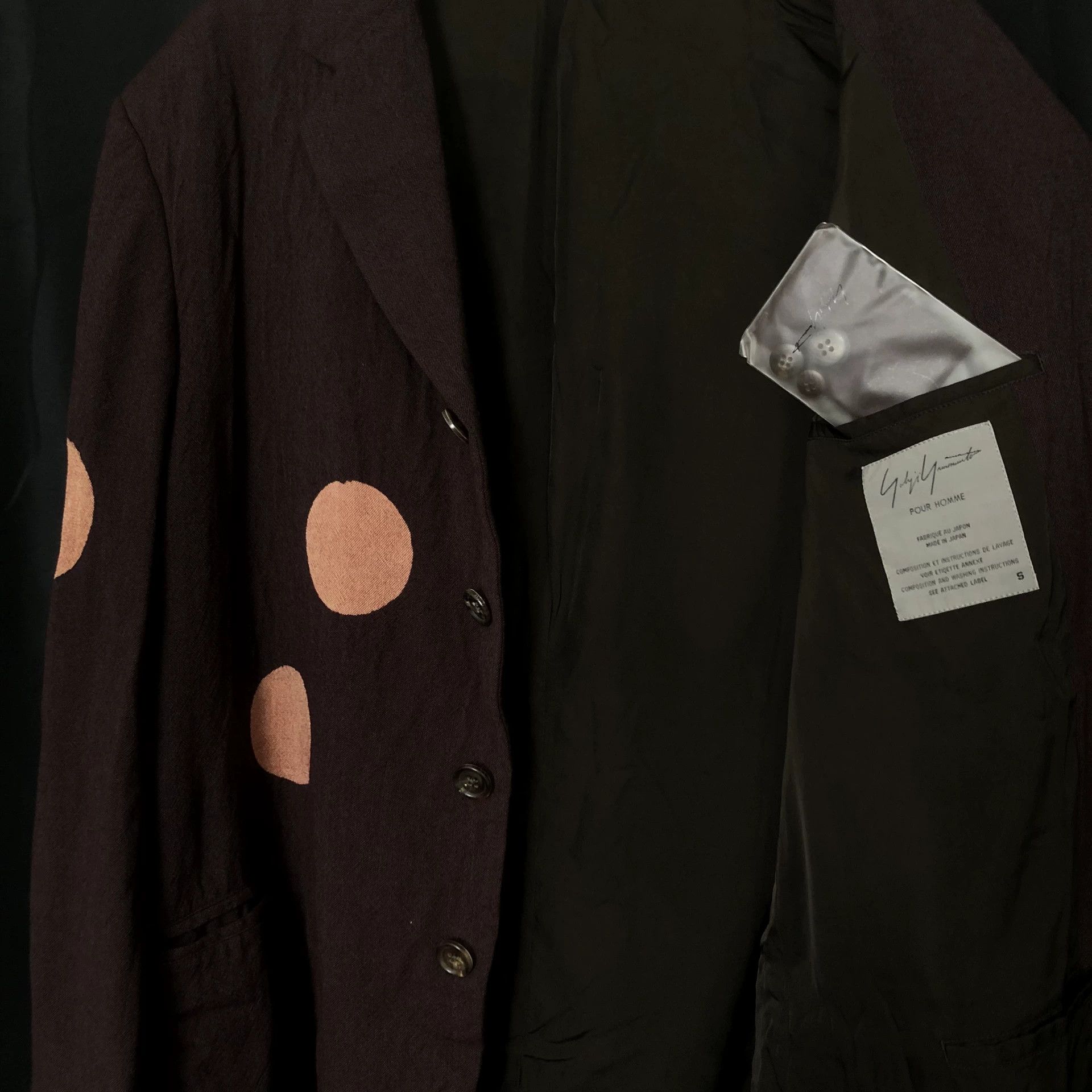 Yohji Yamamoto Yohji Yamamoto 96AW Moon Discharge Red Moon Brown Jacket Size US S / EU 44-46 / 1 - 3 Thumbnail