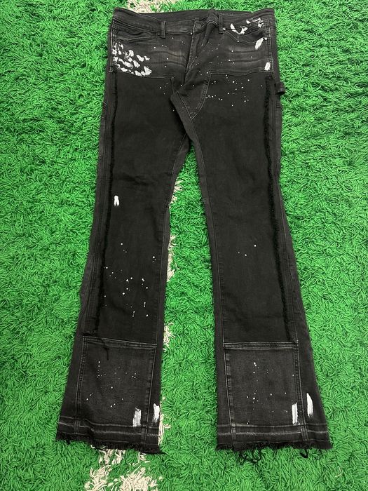 Rockstar Rockstar Original Flare Jeans Black Paint Splatter 38