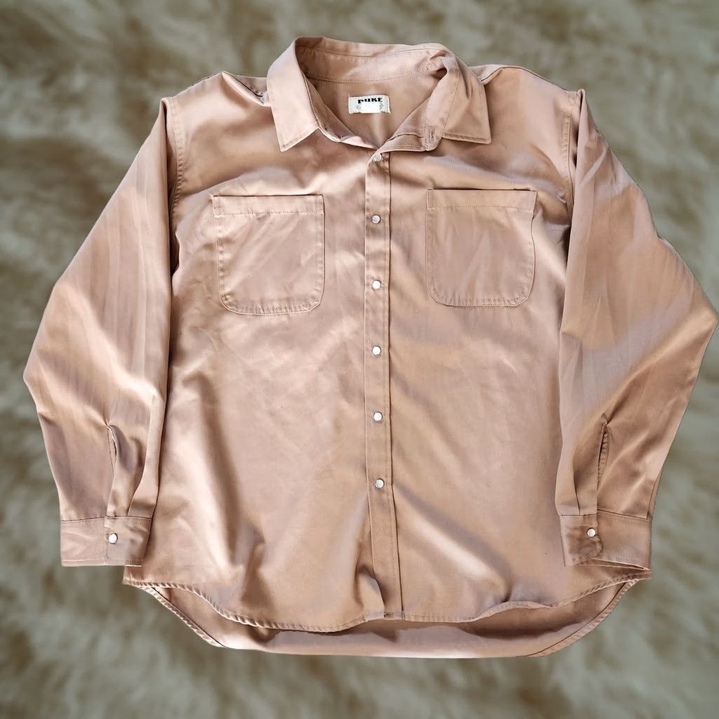 Haband VINTAGE Haband Western Shirt for Men XXL Tan Brown Pearl Snap Long Sleeve Button-Up Shirt Dye: Beige (Beige/Tan) Size US XXL / EU 58 / 5 - 1 Thumbnail