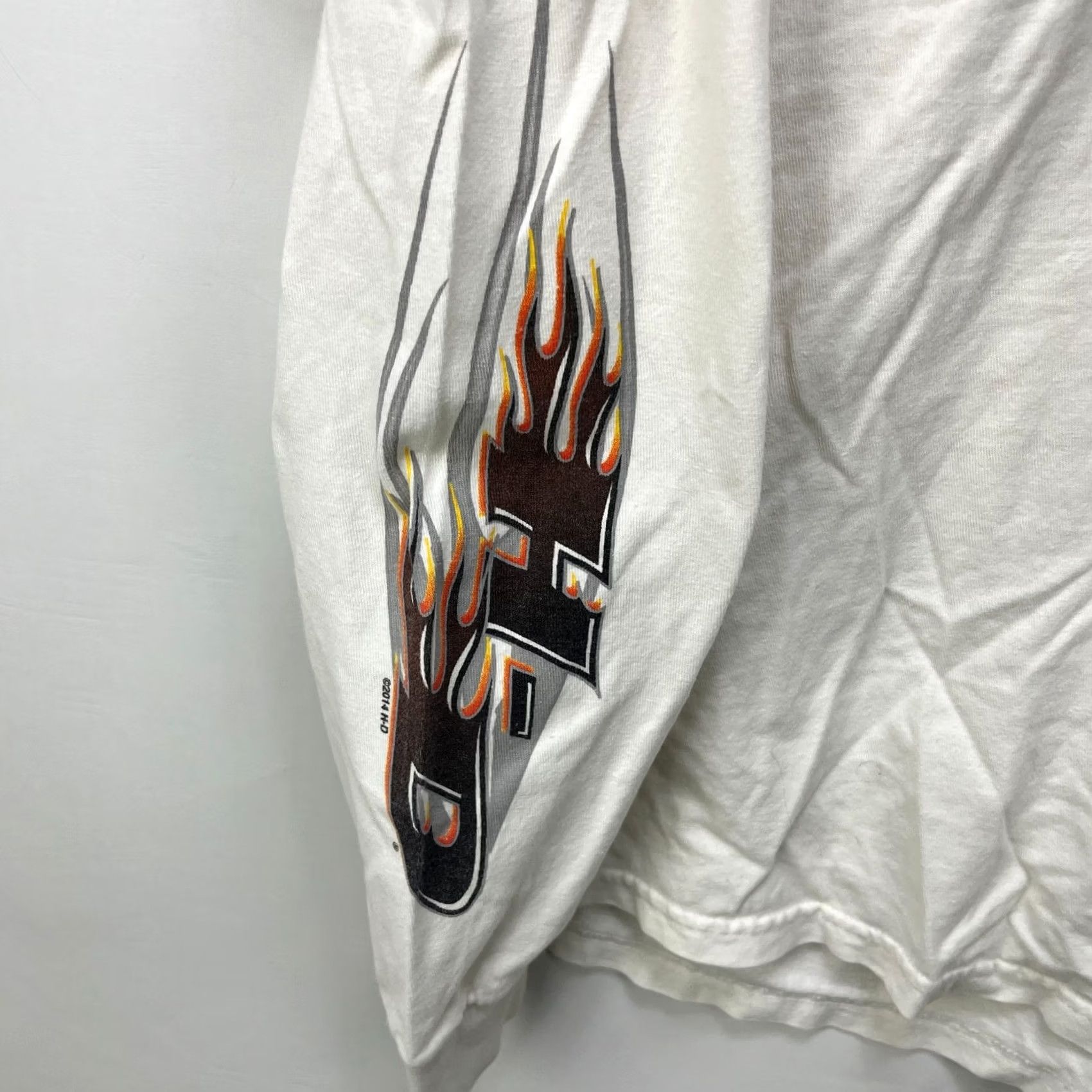 Harley Davidson VINTAGE Harley-Davidson T-Shirt White Long Sleeve 2XL Flames Graphic Print Mens Size US XXL / EU 58 / 5 - 3 Thumbnail